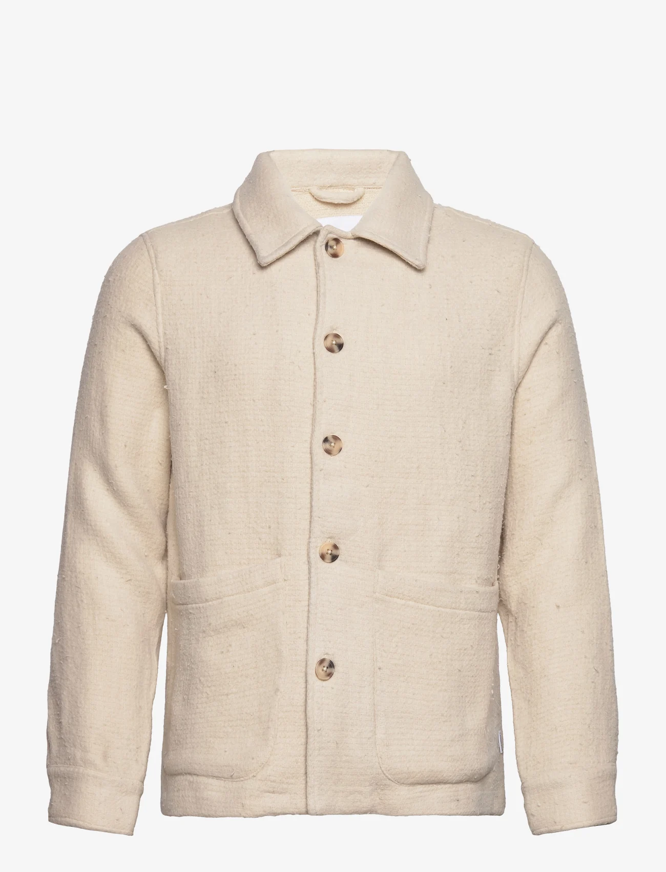 Lindbergh - Pile overshirt jacket - wool jackets - off white - 0