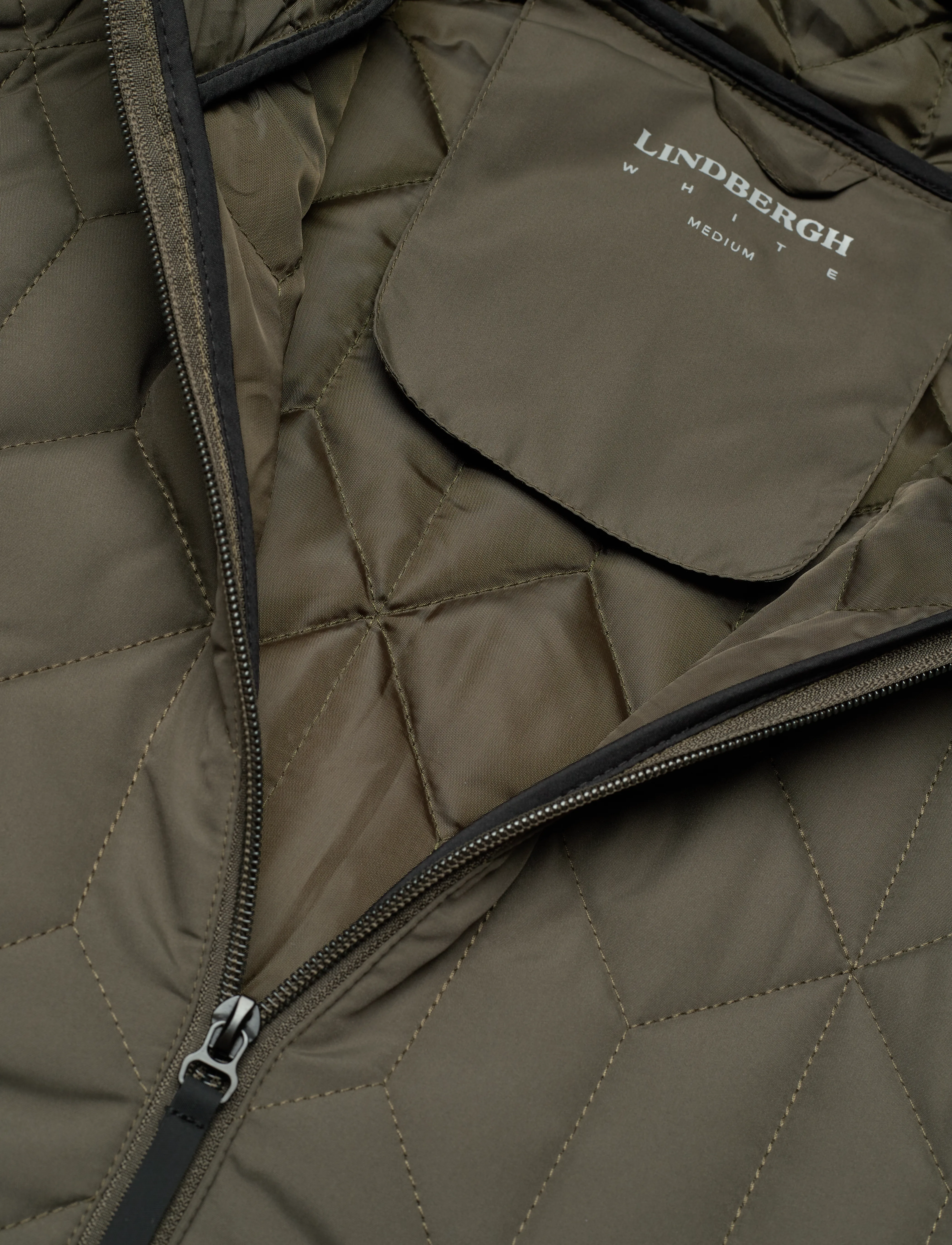 Lindbergh - Puffer jacket w?.hood - dk army - 2