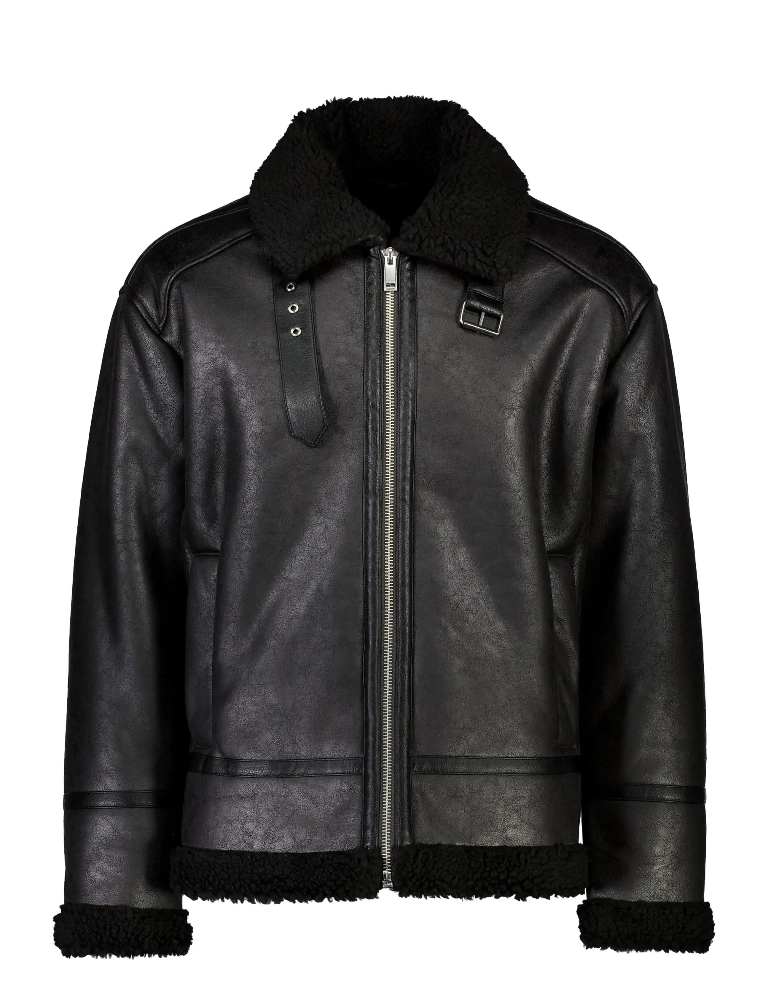 Lindbergh - Faux shearling jacket - frühlingsjacken - black - 1