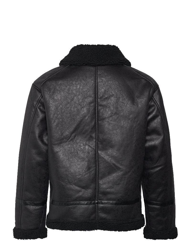 Lindbergh - Faux shearling jacket - vårjackor - black - 1