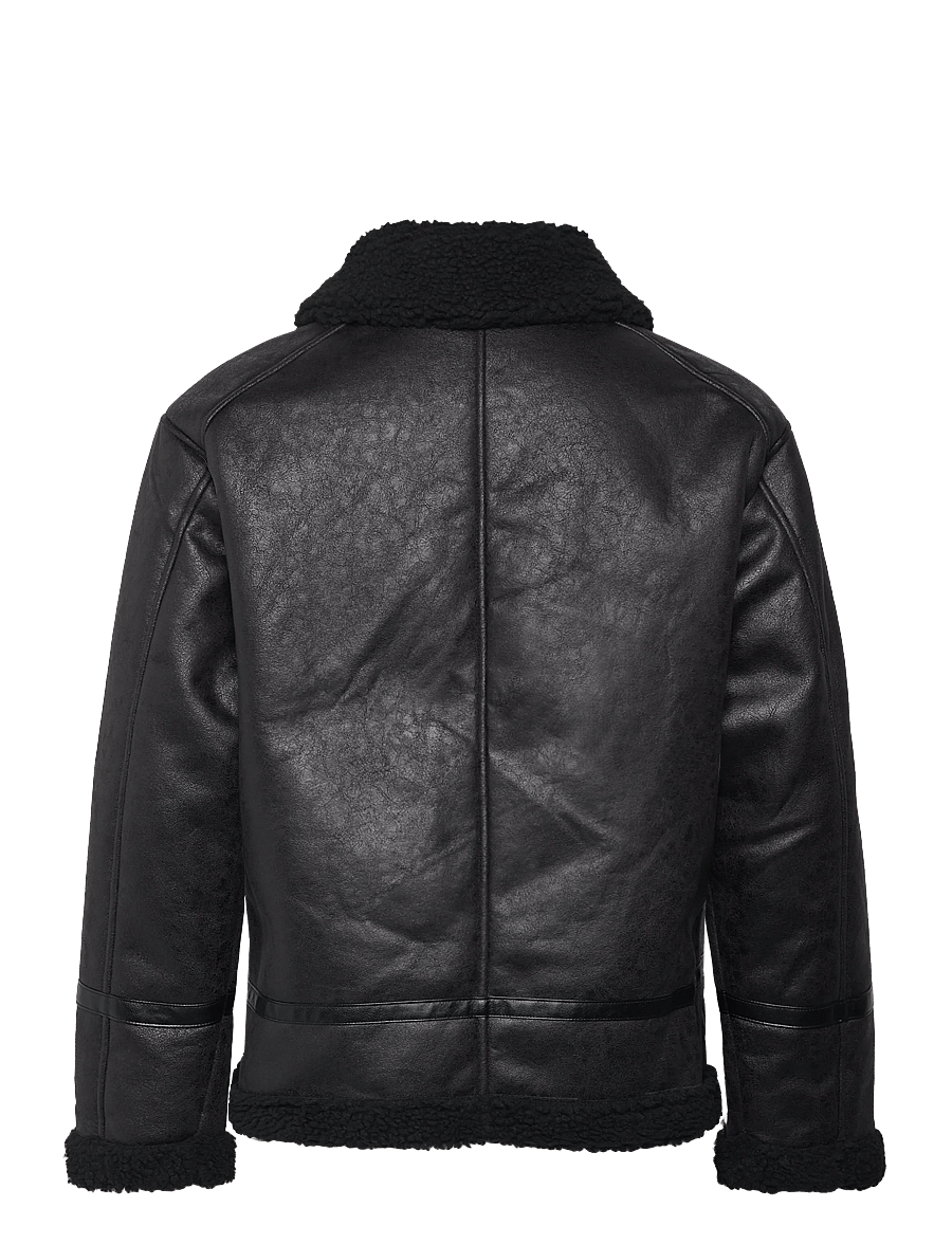 Lindbergh - Faux shearling jacket - frühlingsjacken - black - 1