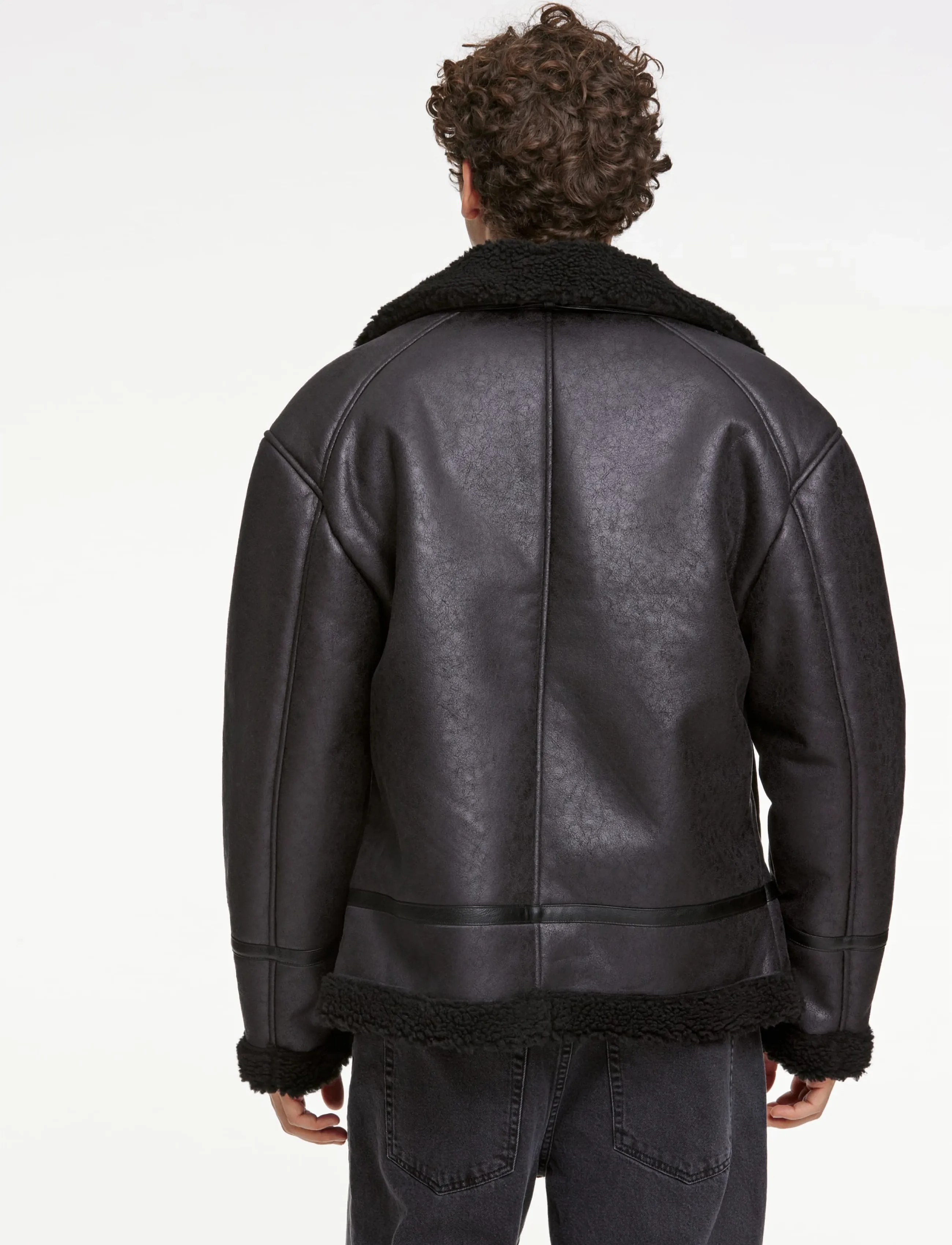 Lindbergh - Faux shearling jacket - overtøj - black - 5