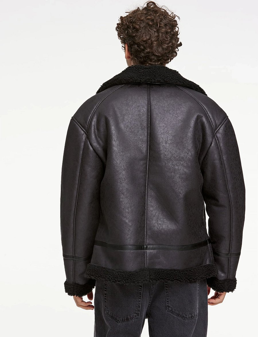 Lindbergh - Faux shearling jacket - vårjackor - black - 5