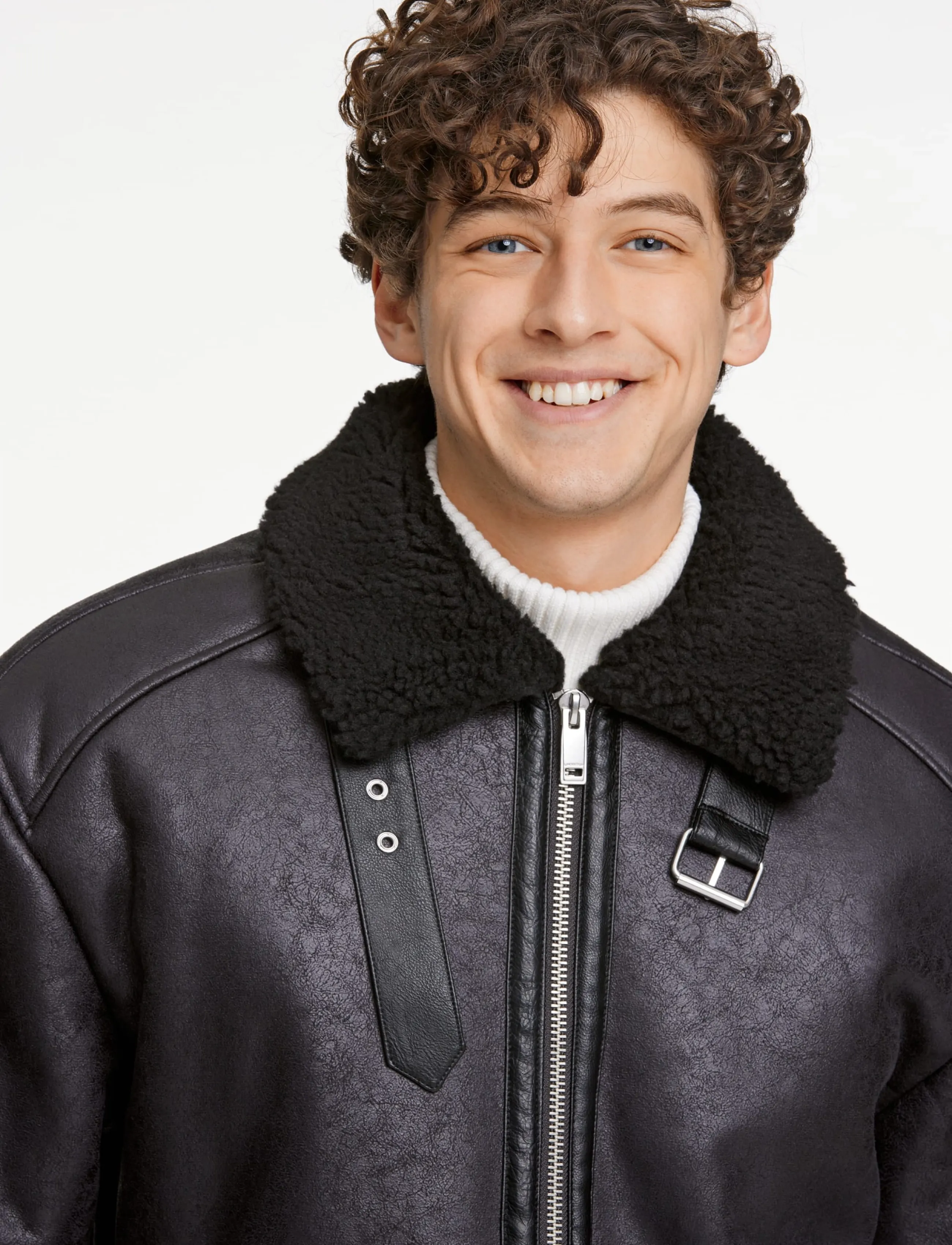 Lindbergh Faux Shearling Jacket skinnjackor herr – bild 4