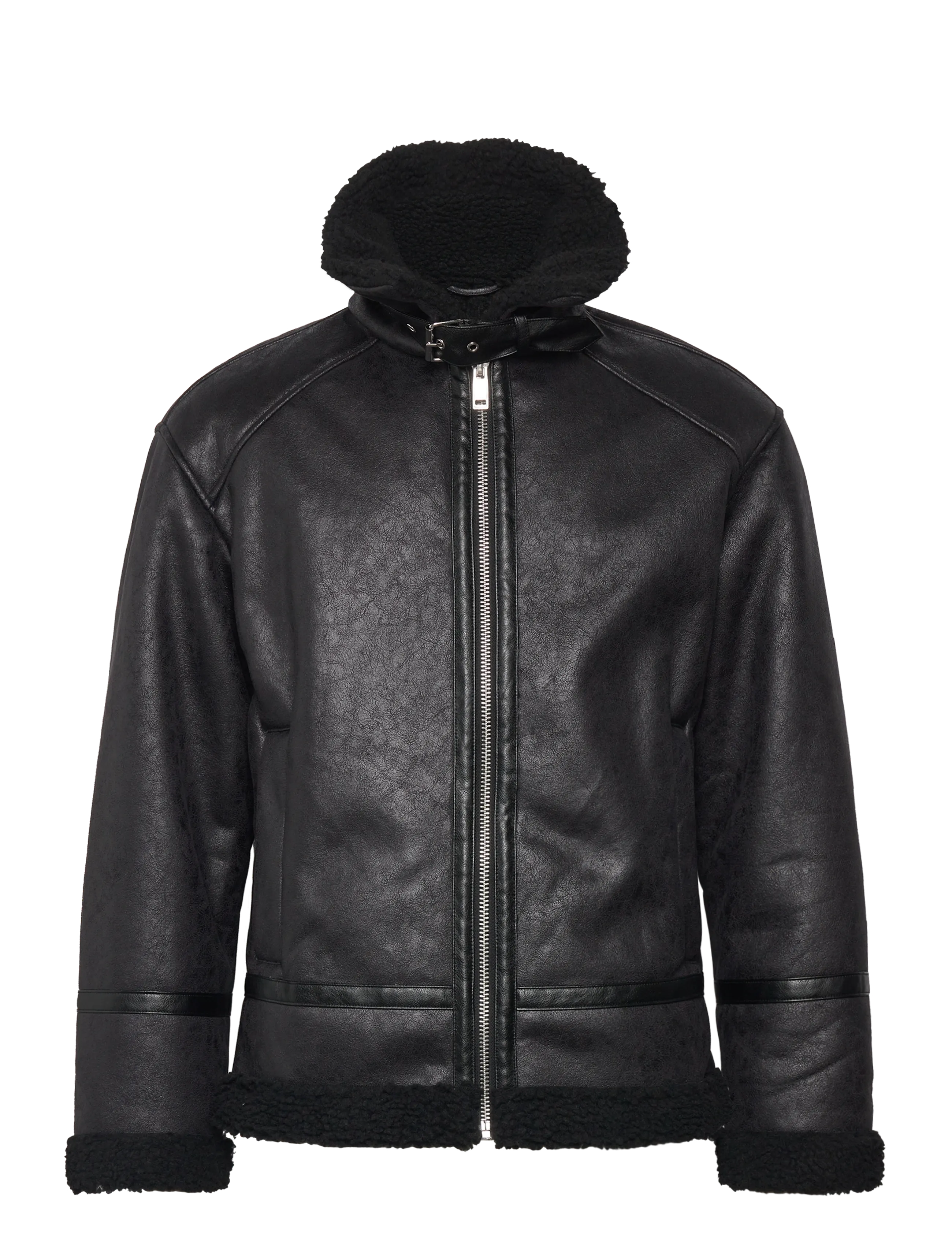 Lindbergh - Faux shearling jacket - lyhyet takit - black - 2