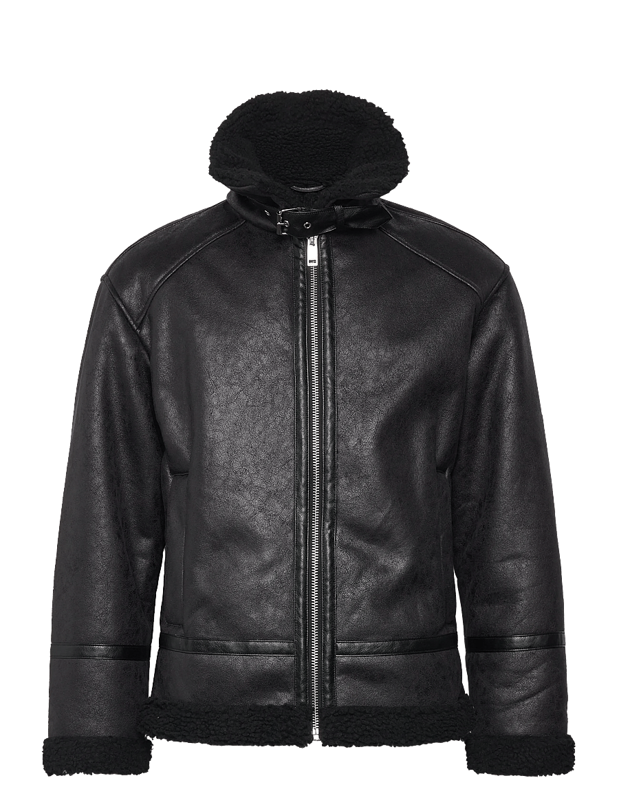 Lindbergh - Faux shearling jacket - frühlingsjacken - black - 2