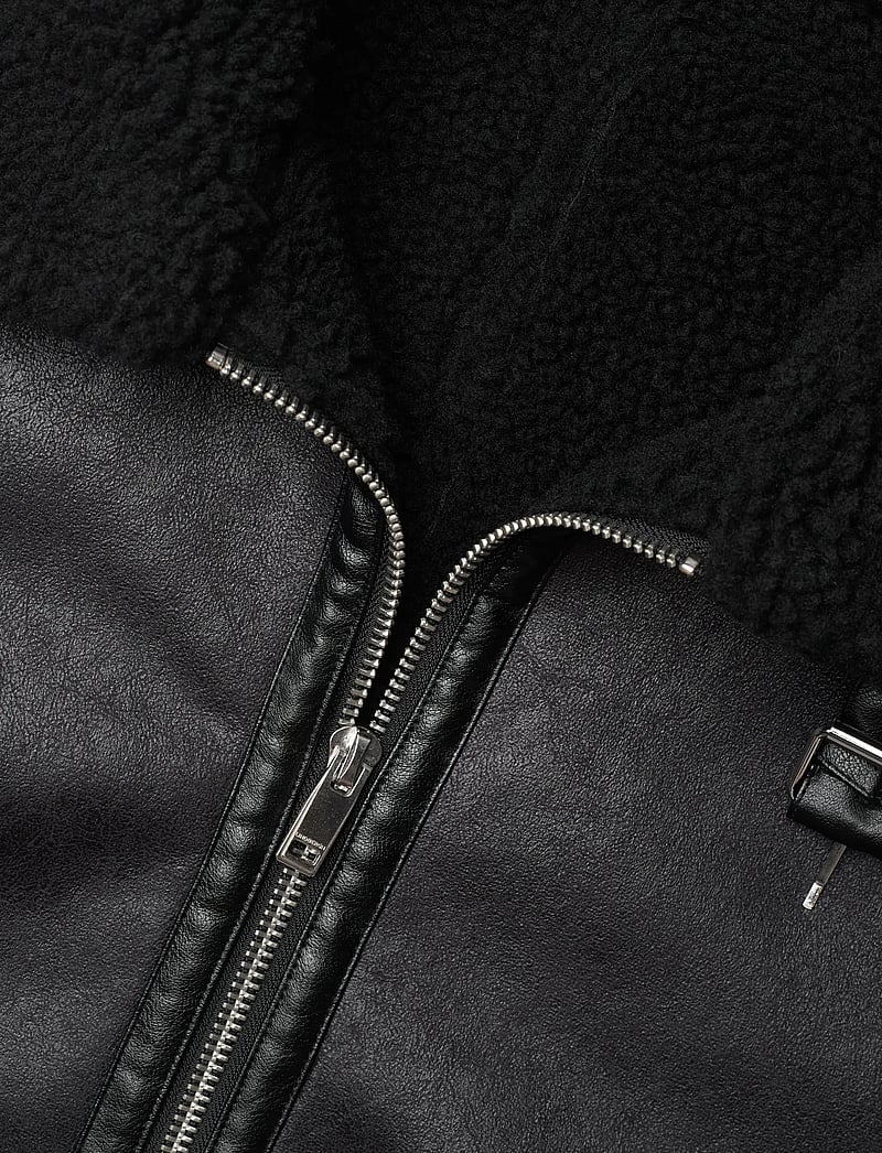 Lindbergh - Faux shearling jacket - vårjackor - black - 3