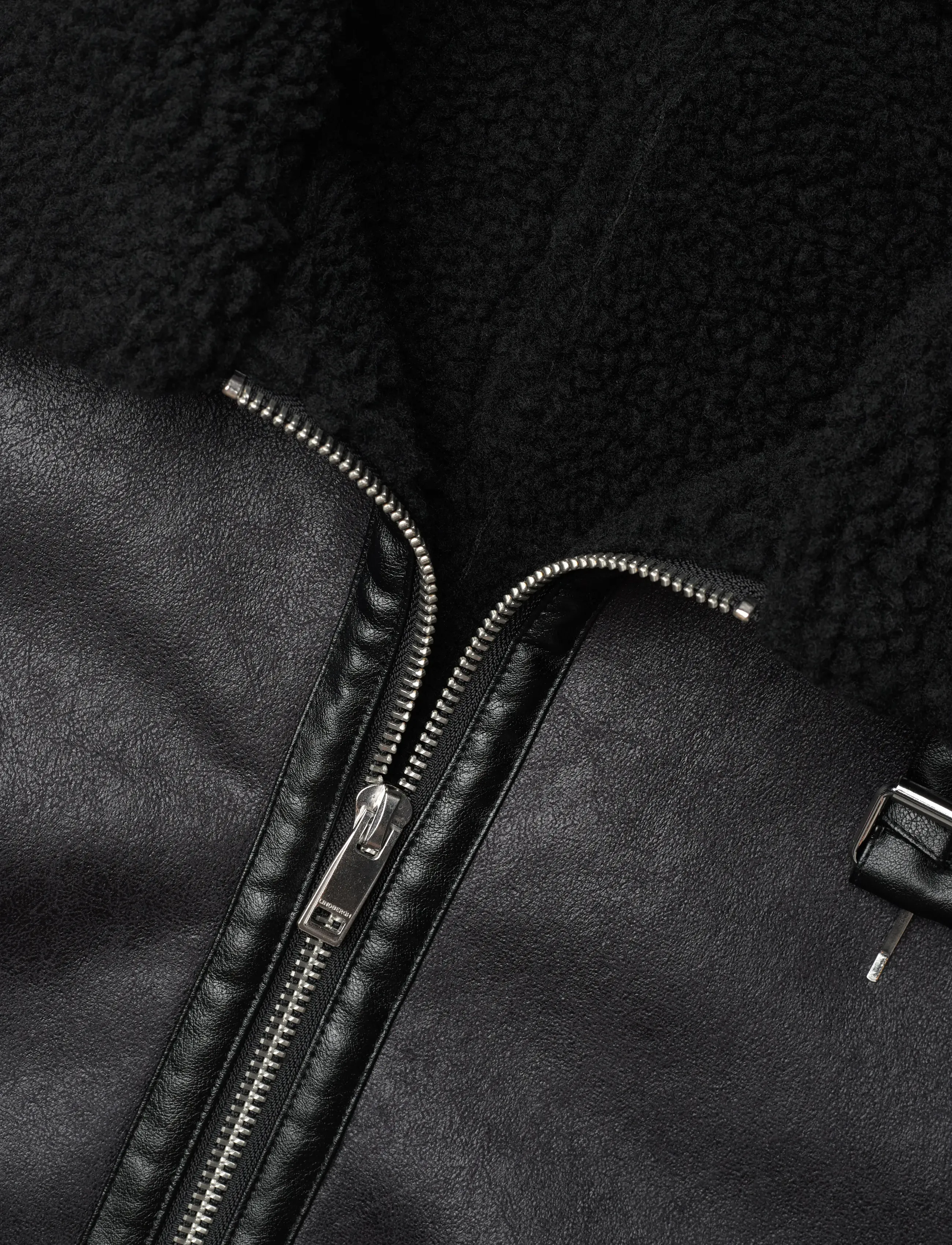 Lindbergh - Faux shearling jacket - lyhyet takit - black - 3