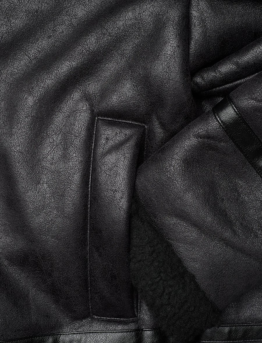 Lindbergh - Faux shearling jacket - frühlingsjacken - black - 4