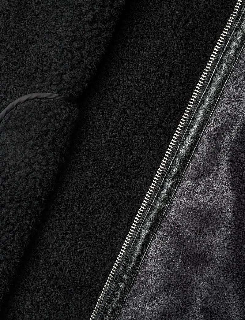 Lindbergh - Faux shearling jacket - vårjackor - black - 5