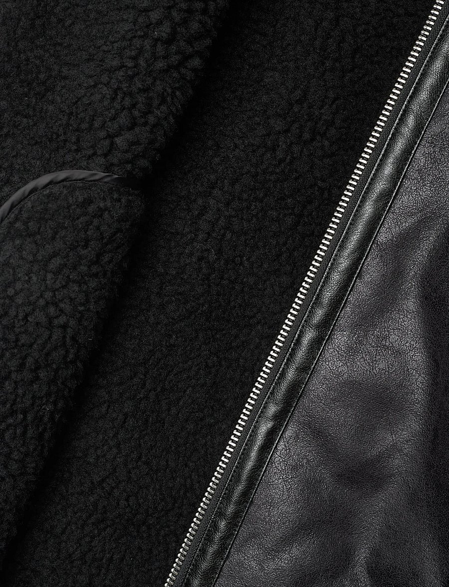 Lindbergh - Faux shearling jacket - frühlingsjacken - black - 5
