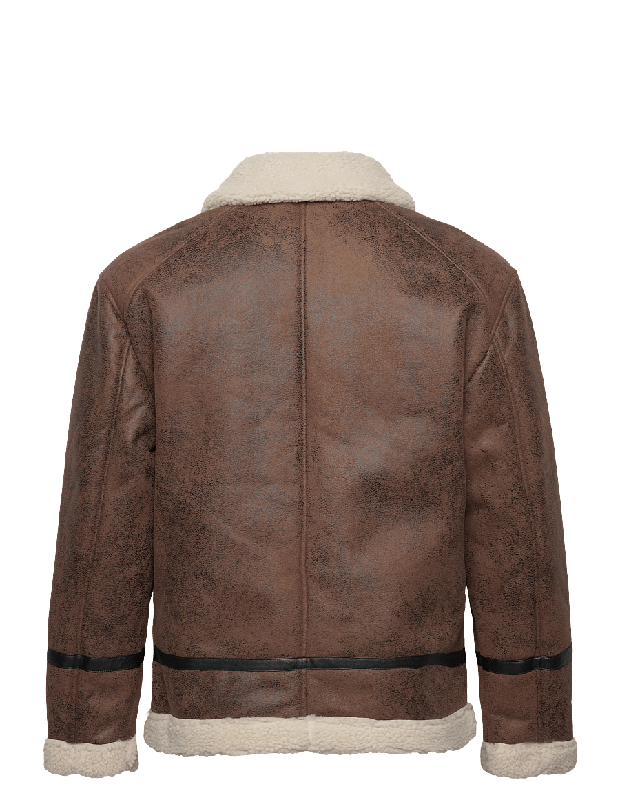 Lindbergh - Faux shearling jacket - vårjackor - brown - 2