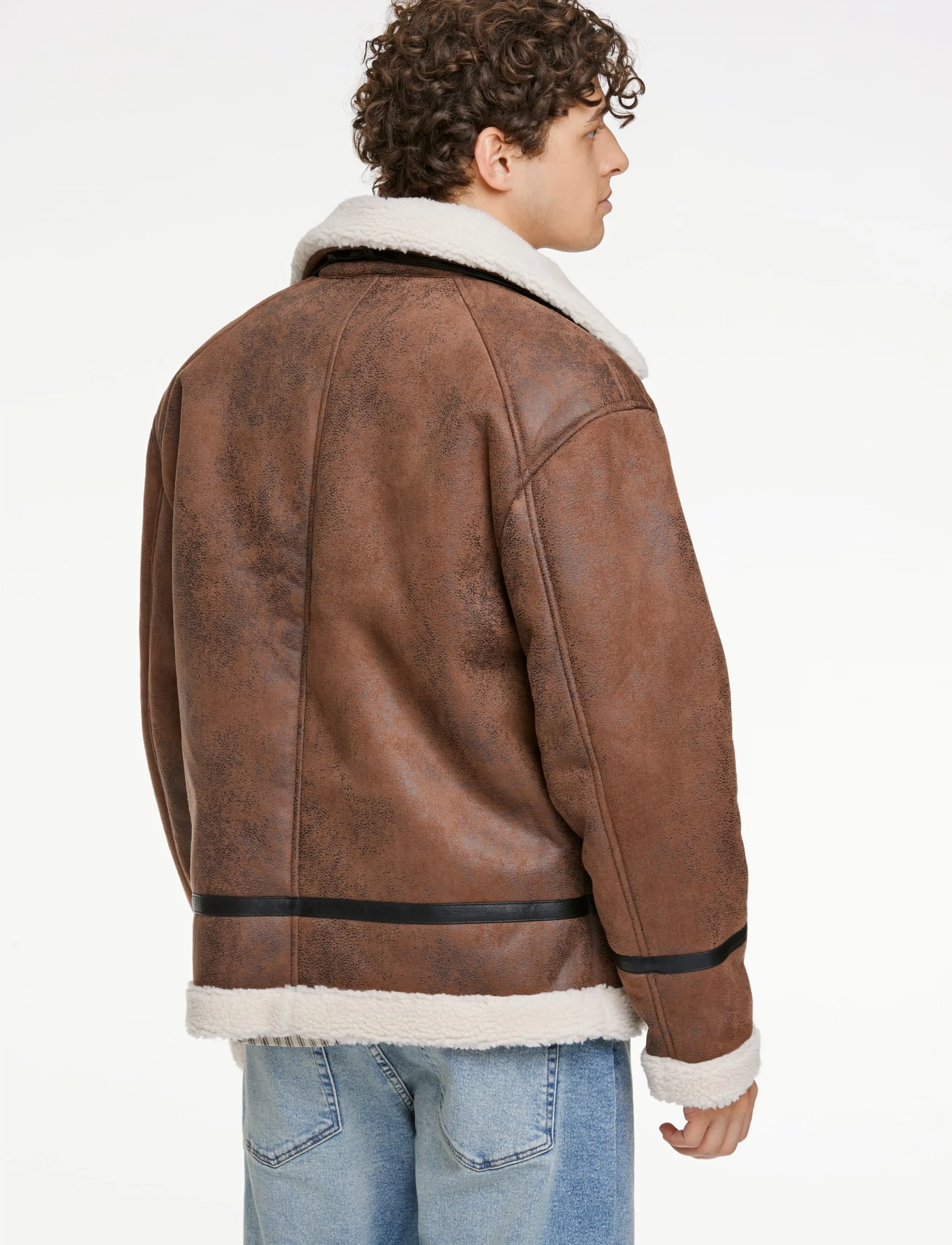 Lindbergh - Faux shearling jacket - overtøj - brown - 5
