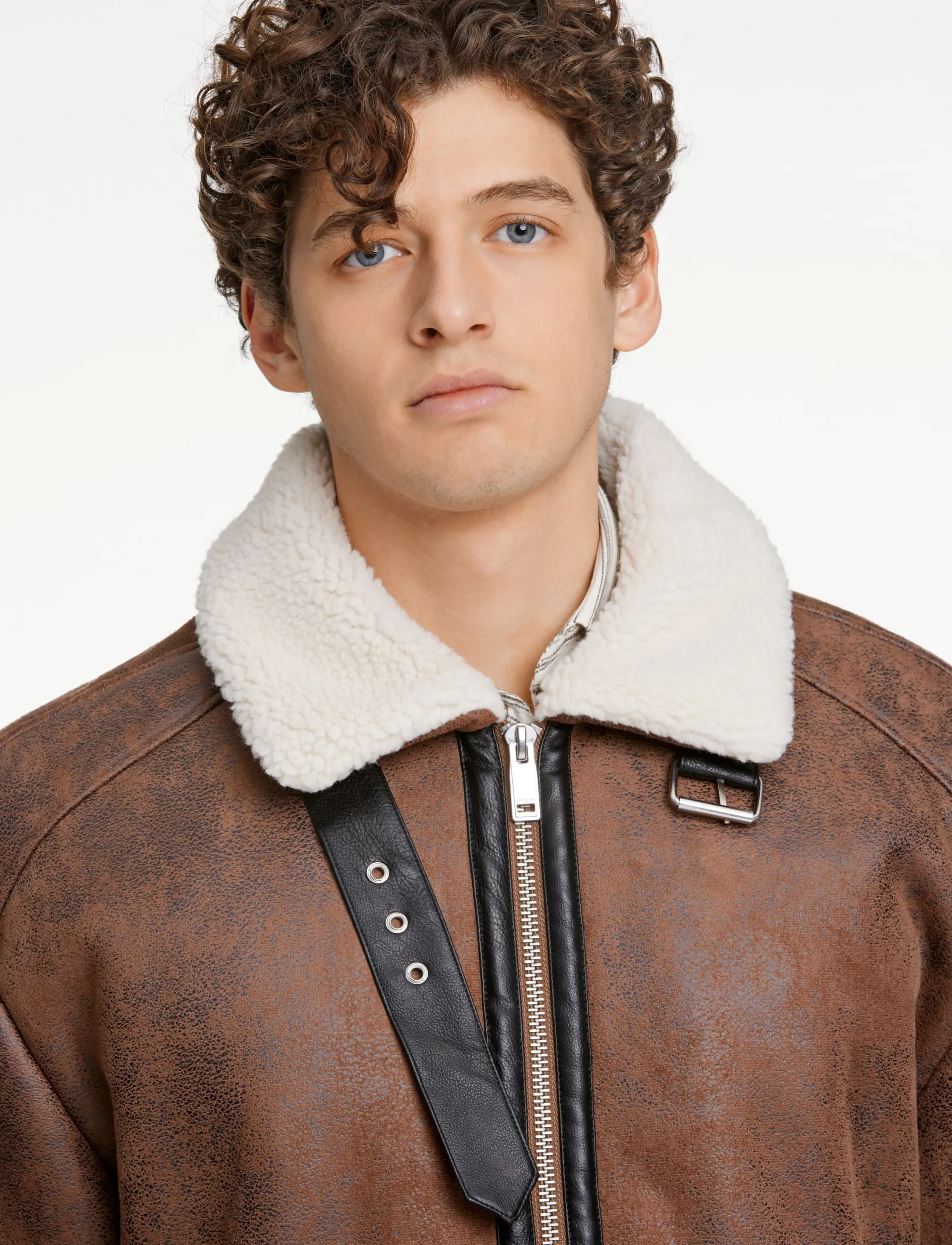 Lindbergh Faux Shearling Jacket skinnjackor herr – bild 4