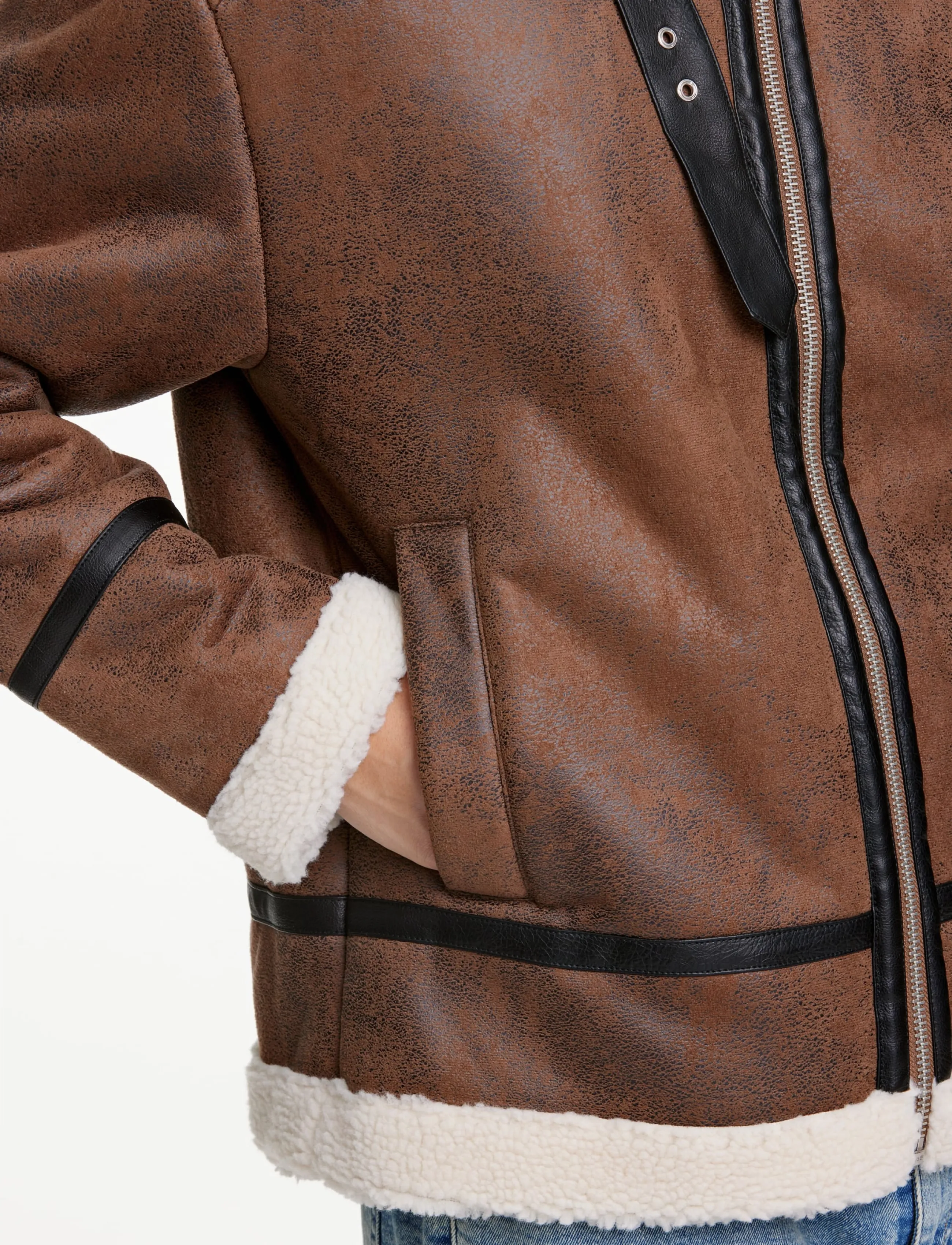 Lindbergh Faux Shearling Jacket skinnjackor herr – bild 5
