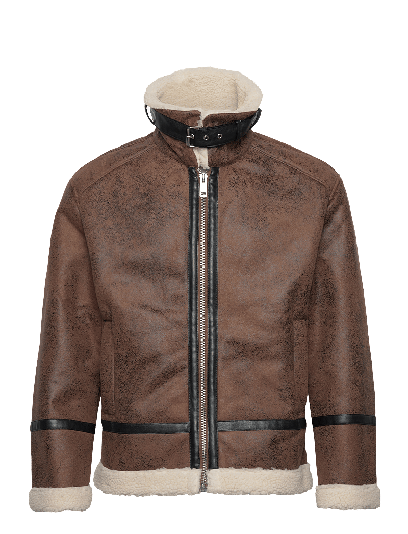 Lindbergh - Faux shearling jacket - spring jackets - brown - 2