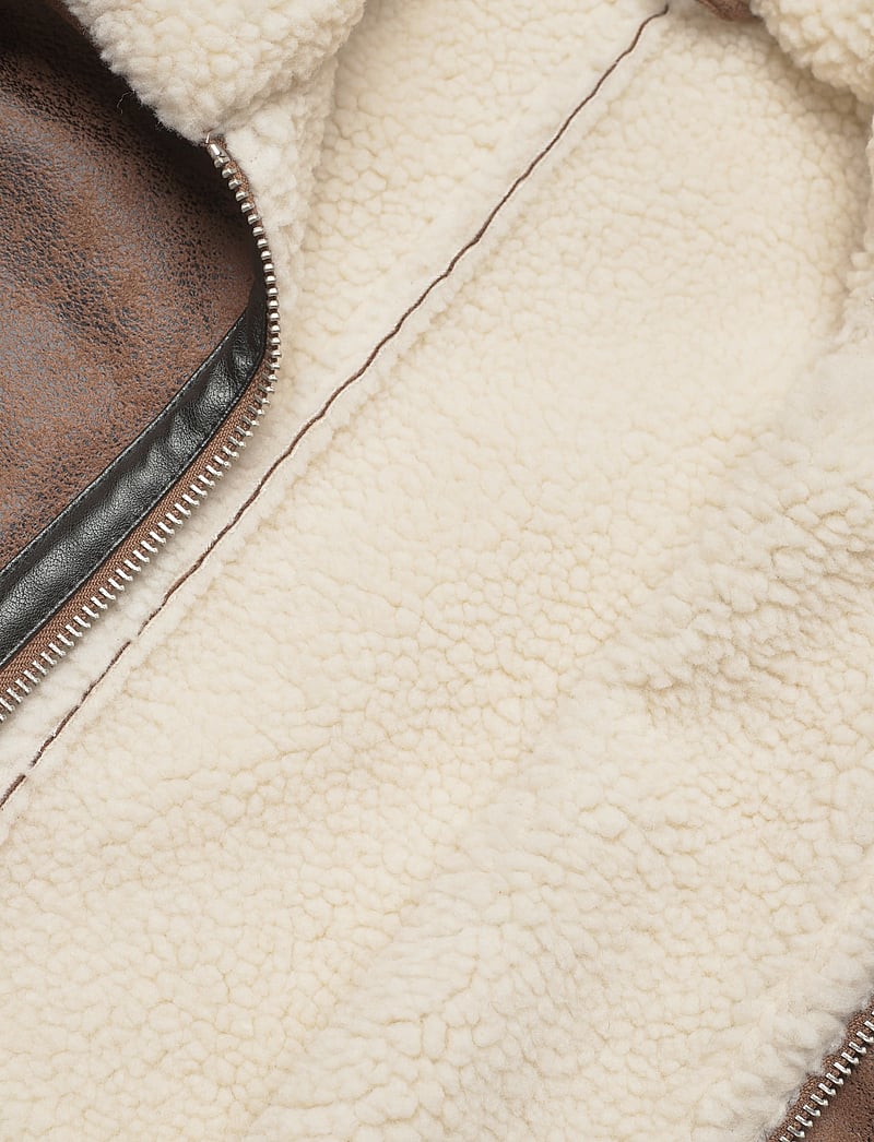 Lindbergh - Faux shearling jacket - spring jackets - brown - 5