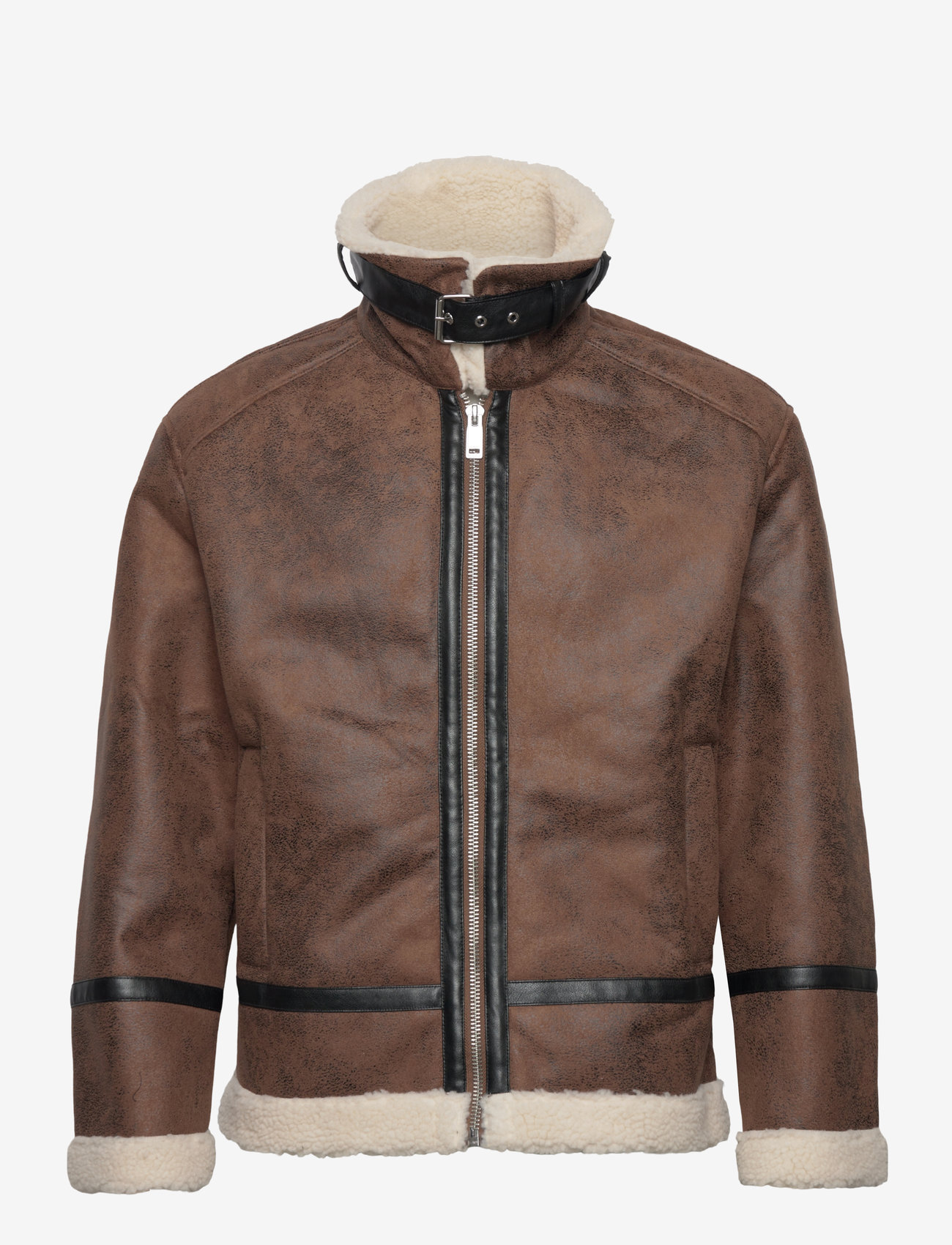 Lindbergh - Faux shearling jacket - efterårsjakker - brown - 2