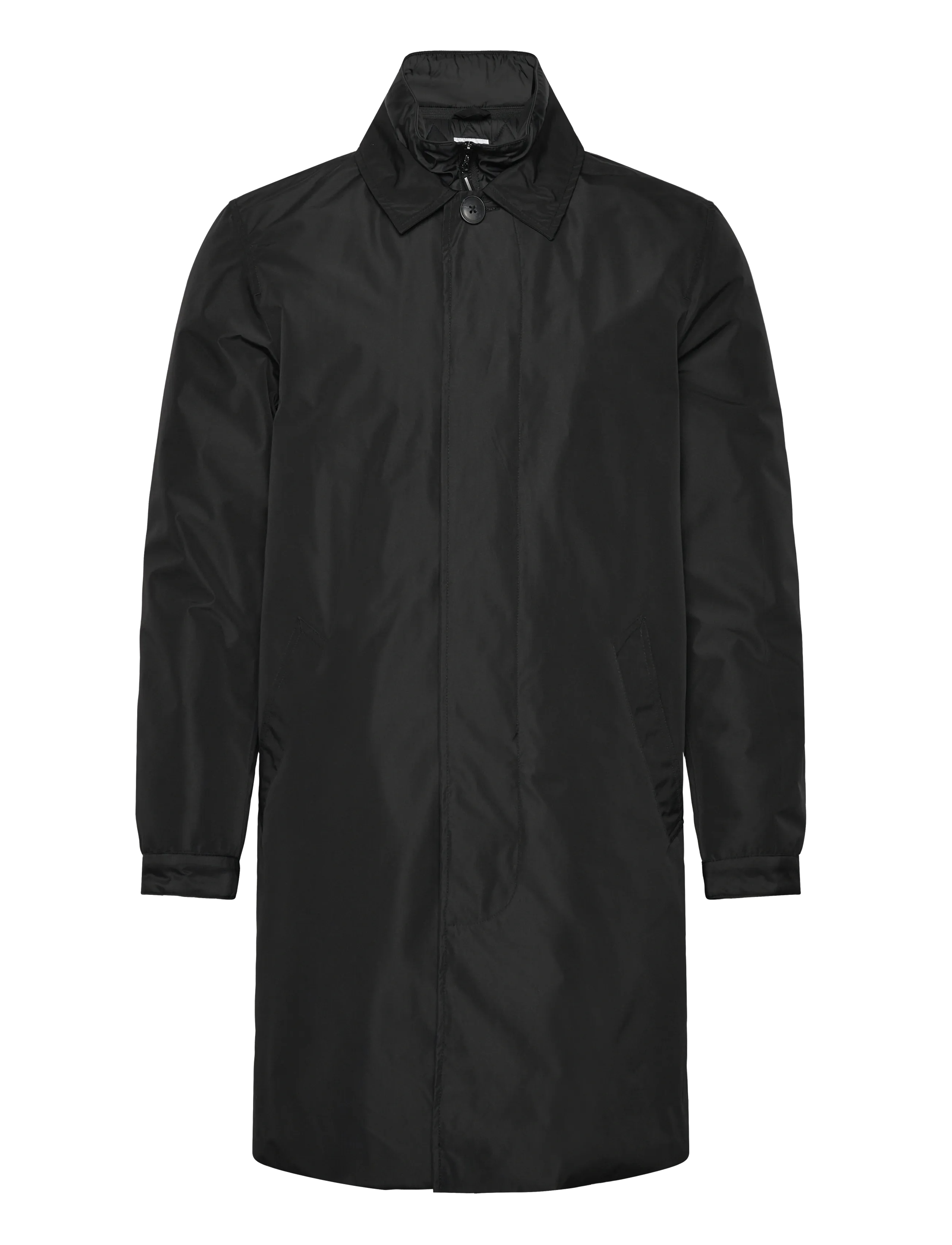Lindbergh Mac coat with detachable collar - Jakid ja mantlid - BLACK / black