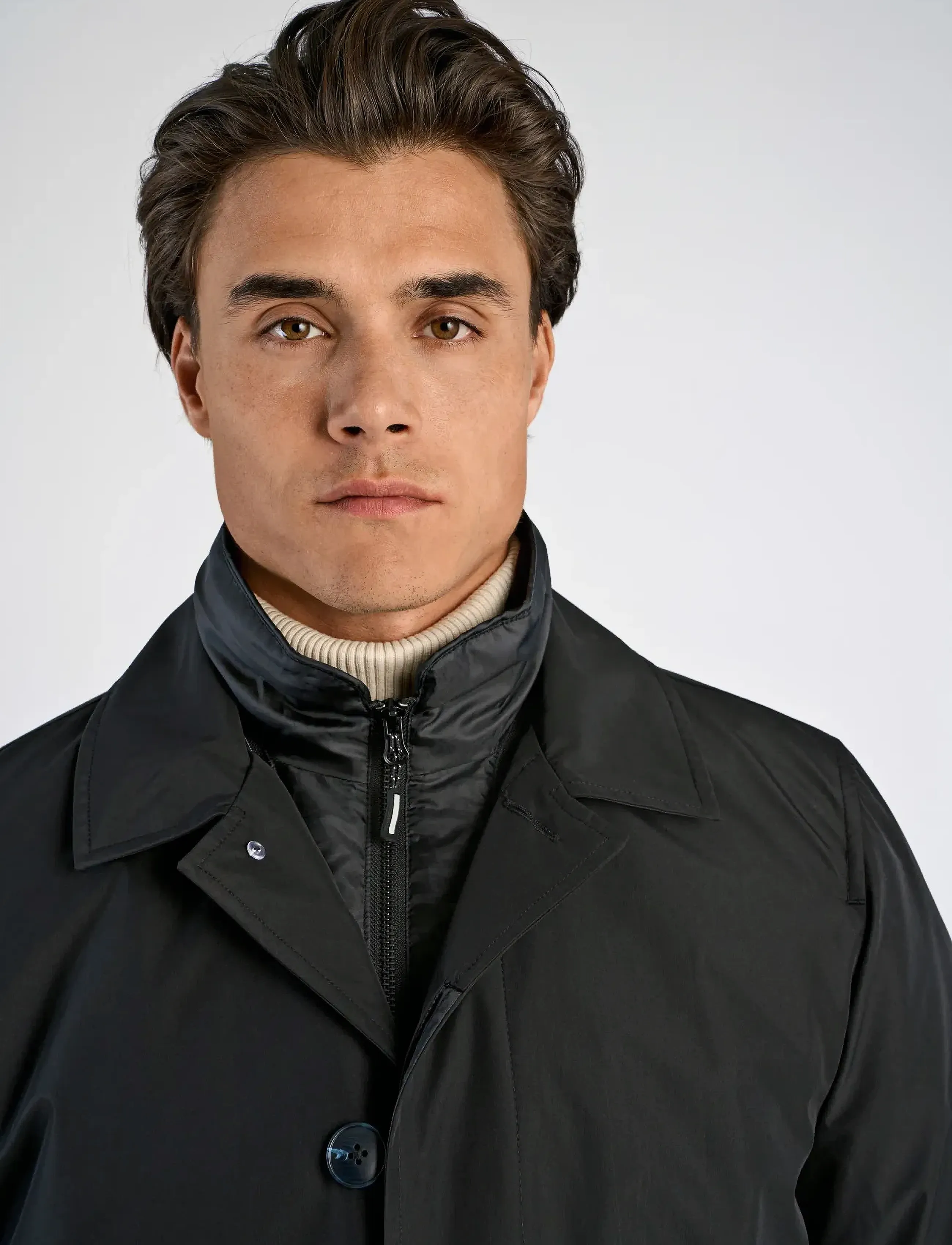 Lindbergh - Mac coat with detachable collar - lette frakker - black - 3