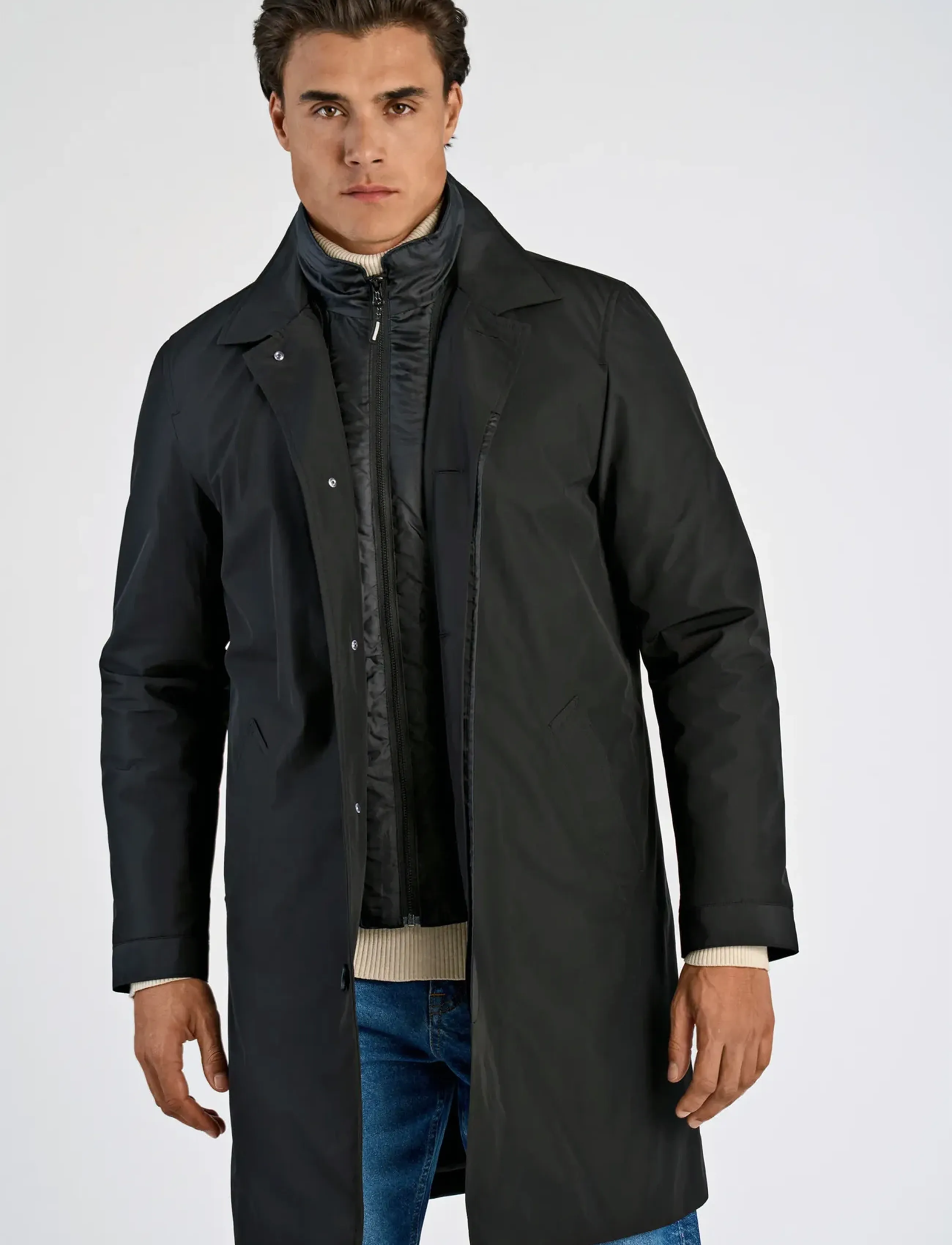 Lindbergh - Mac coat with detachable collar - lette frakker - black - 5