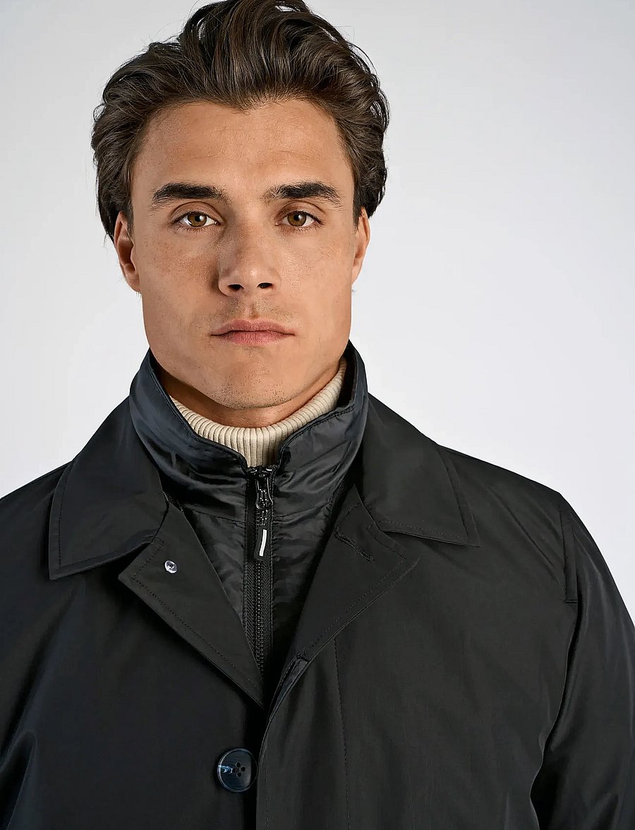 Lindbergh - Mac coat with detachable collar - lette frakker - black - 3