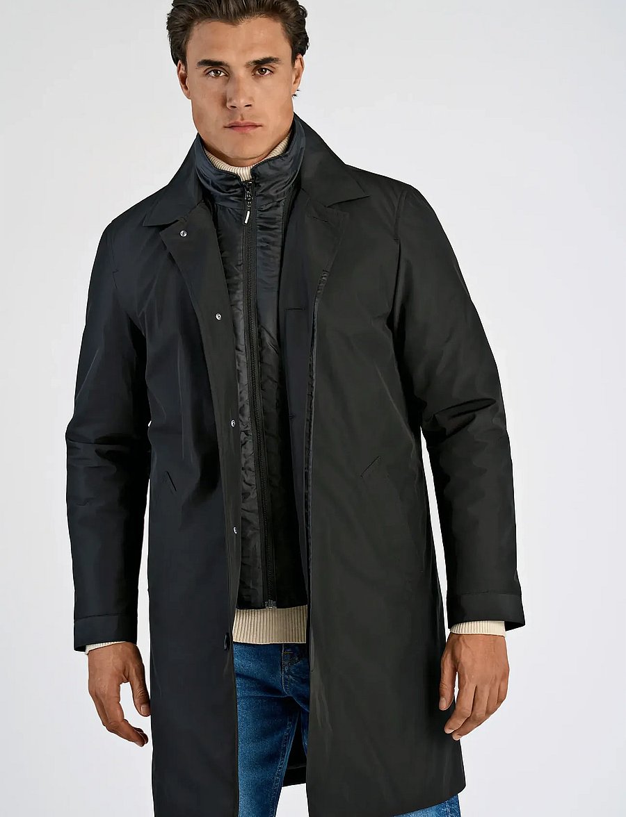 Lindbergh - Mac coat with detachable collar - lette frakker - black - 5