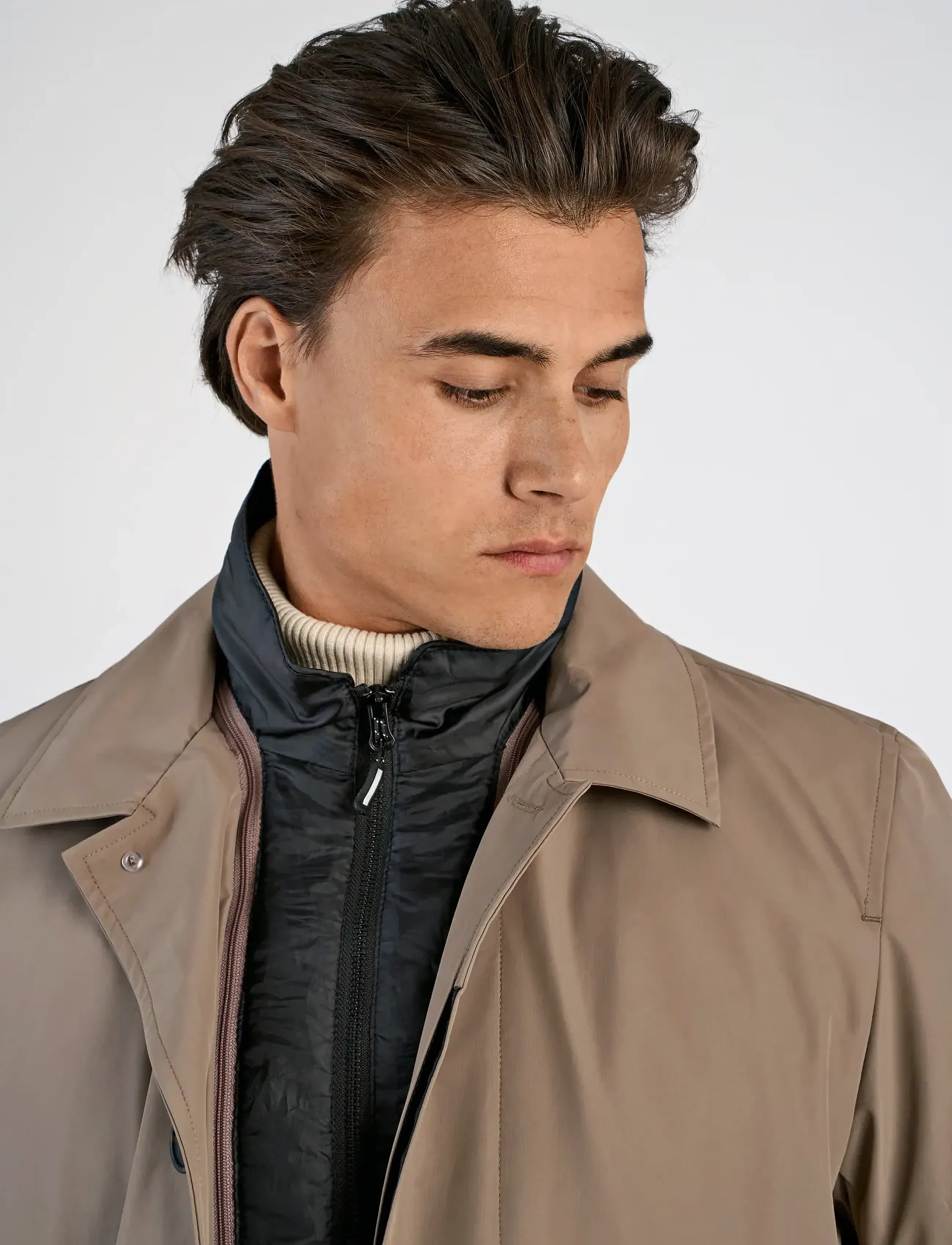 Lindbergh Mac coat with detachable collar - Tynnere frakker - DK SAND / beige
