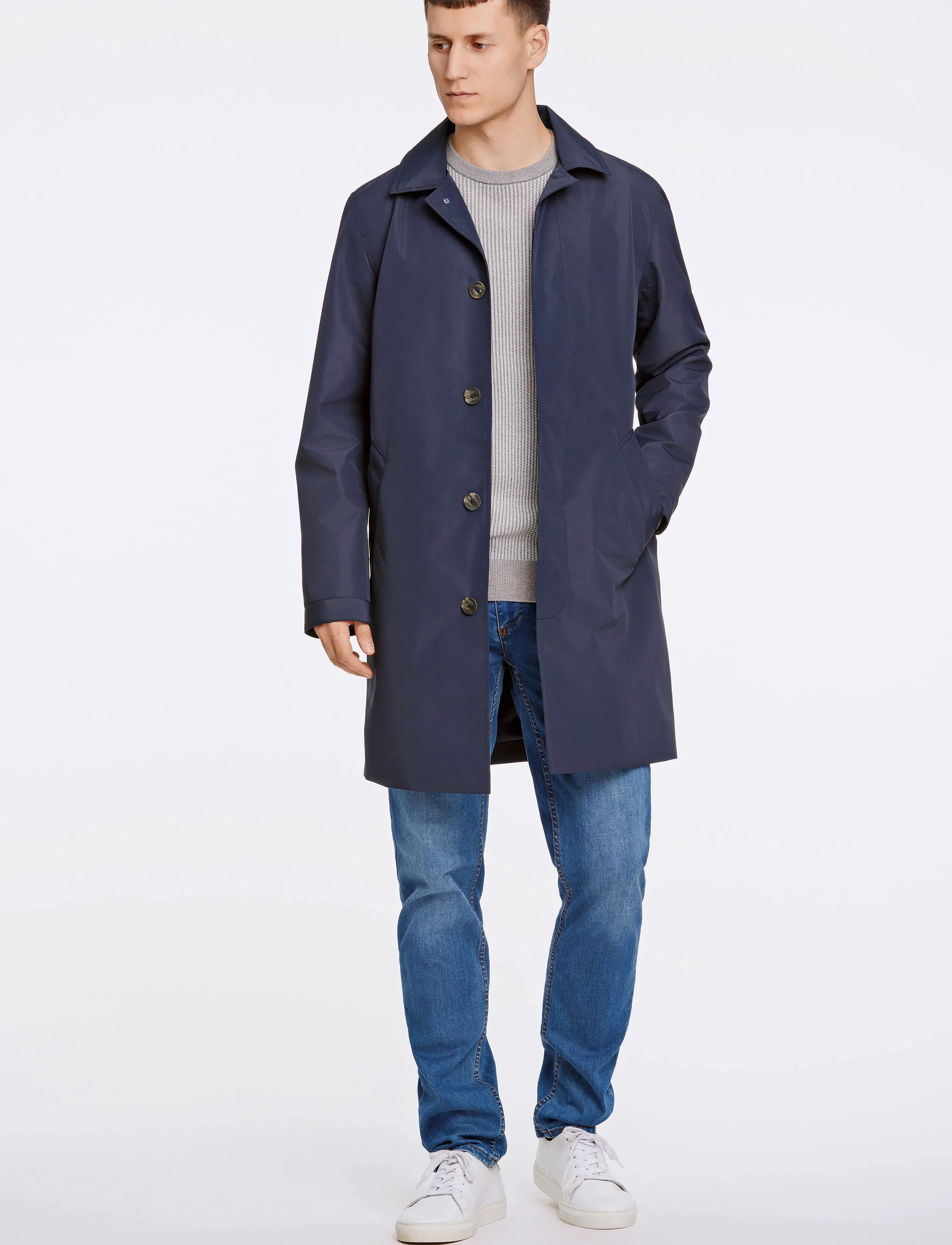 Lindbergh - Mac coat with detachable collar - lette frakker - navy - 4