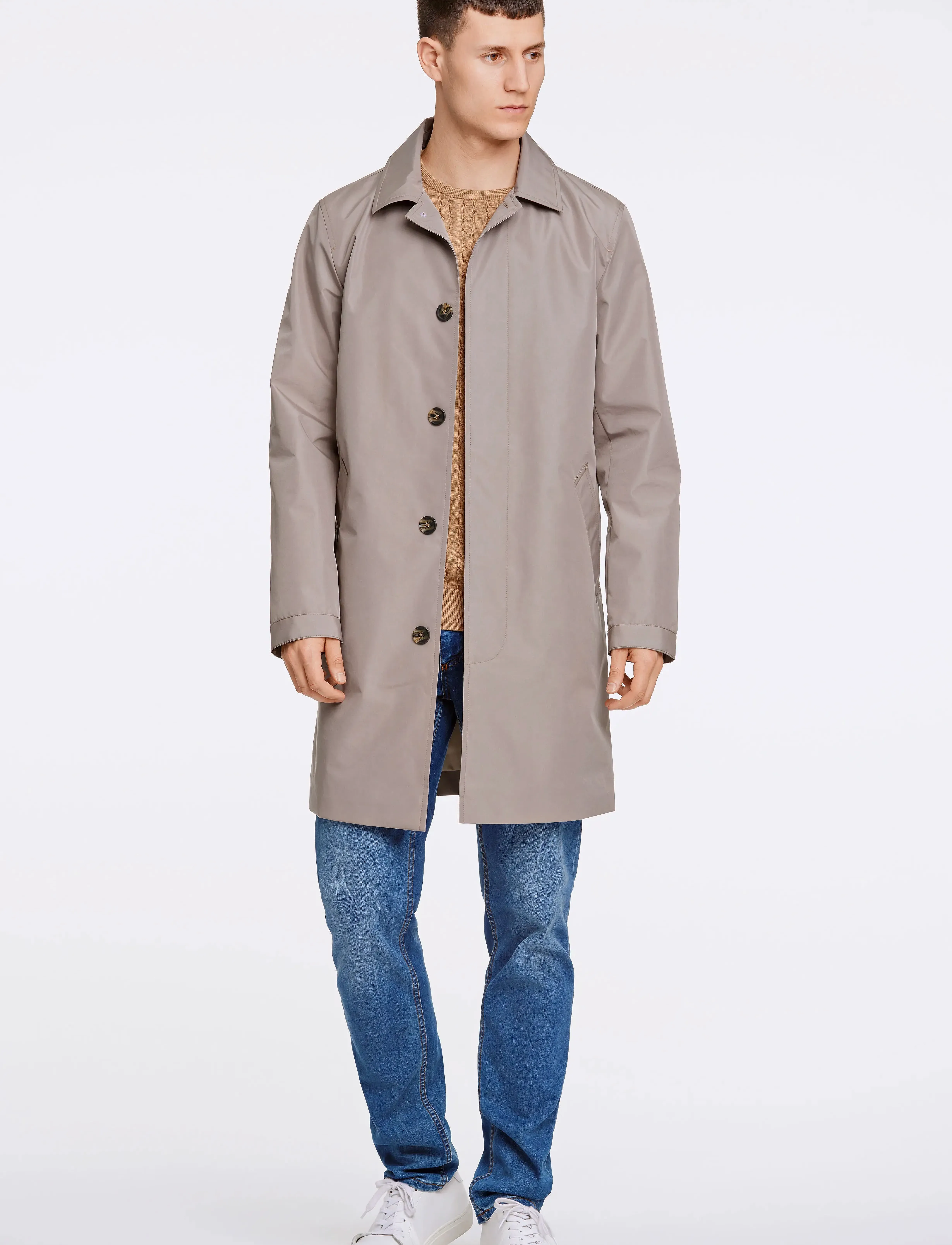 Lindbergh - Mac coat with detachable collar - light coats - stone - 4