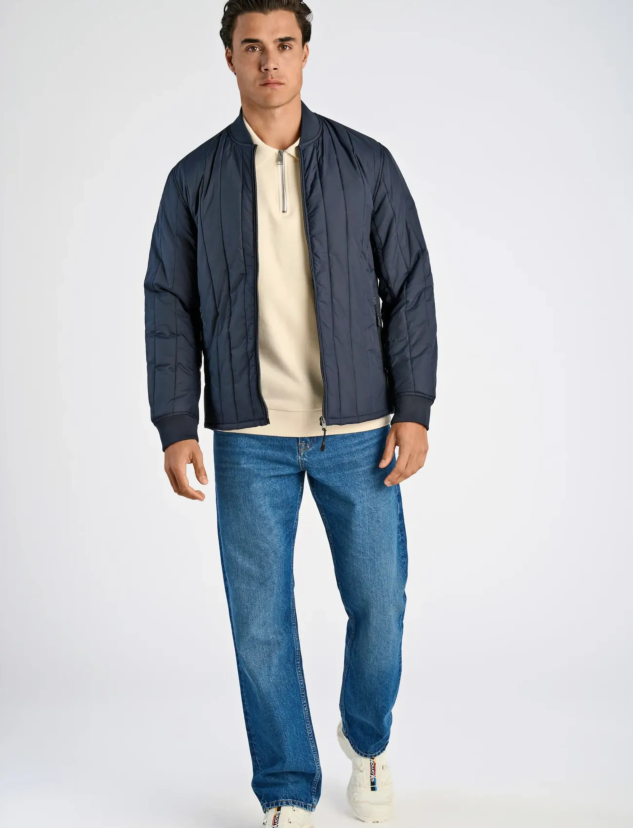 Lindbergh Quilted Jacket, M, Navy, Jakker > Quiltede Jakker, Herre
