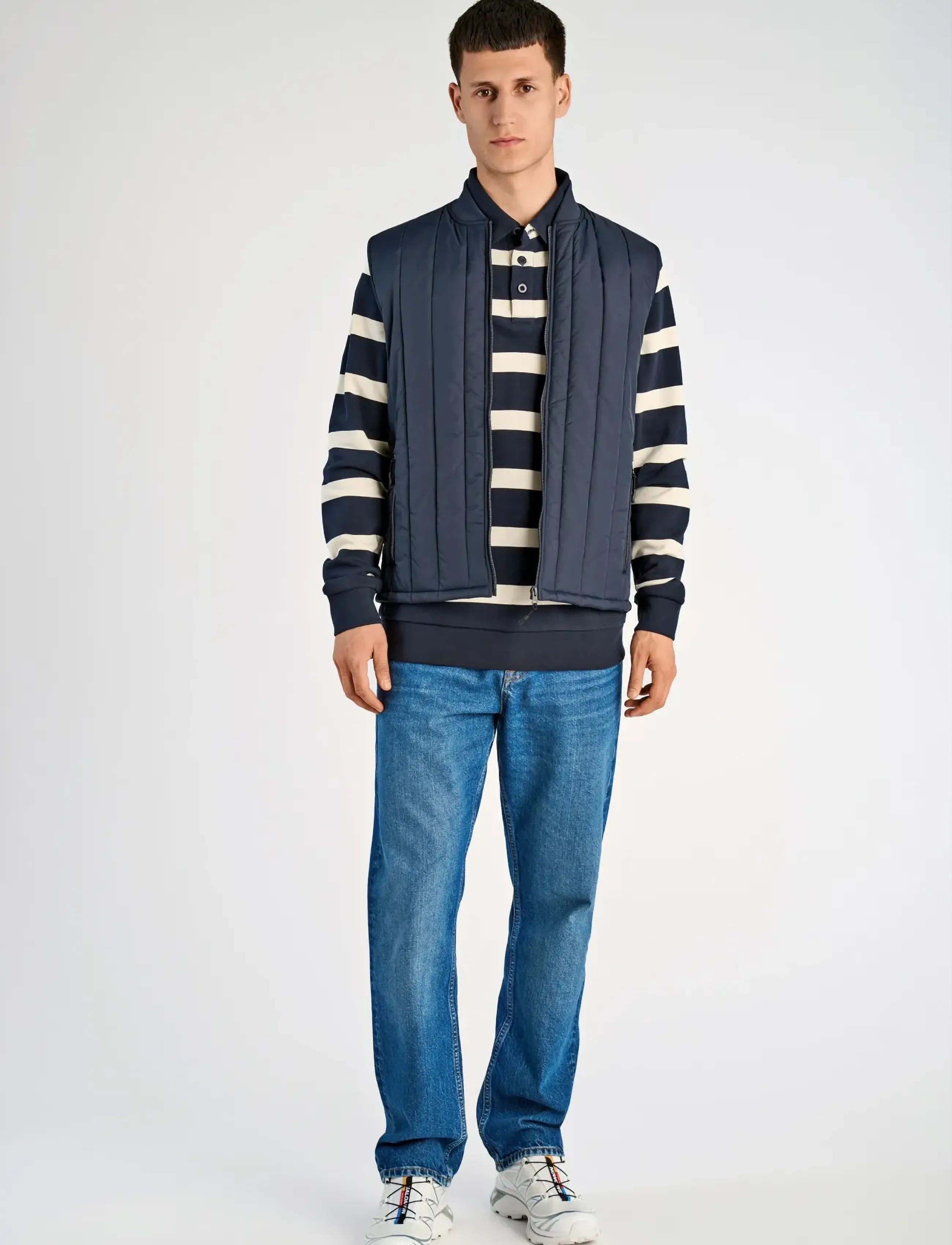 Lindbergh Quilted waistcoat - Kläder - NAVY / navy