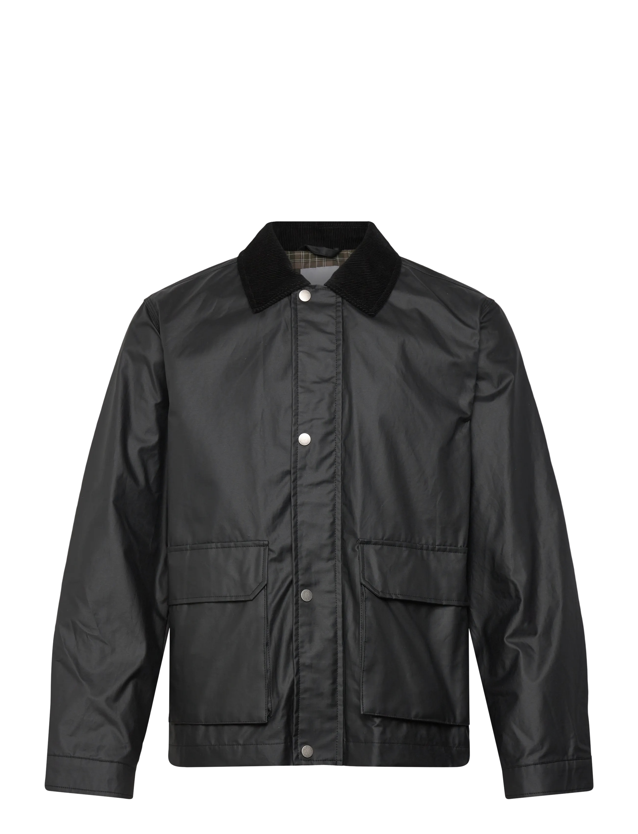 Lindbergh Field jacket with corduroy collar - Tøj - BLACK / black