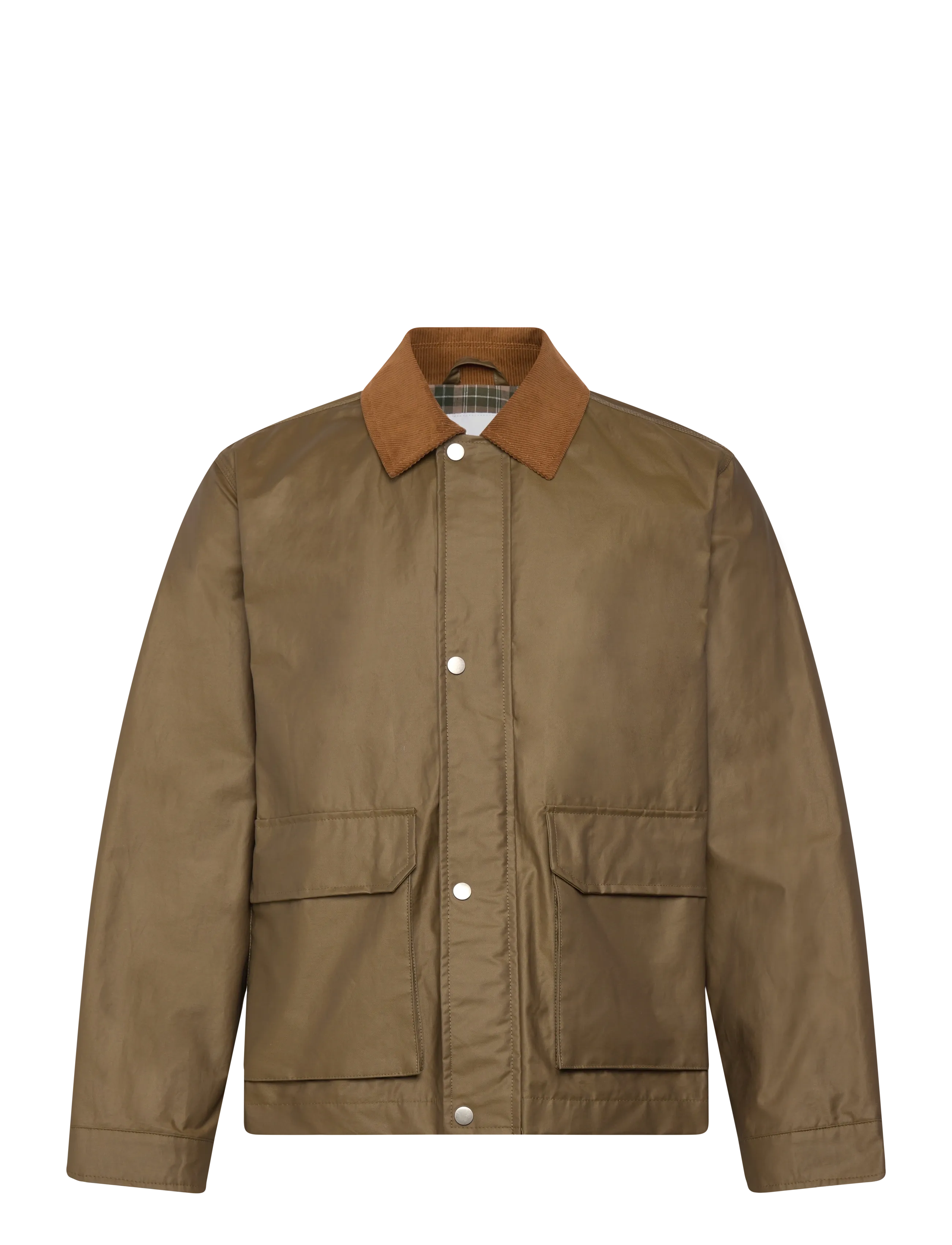 Lindbergh Field jacket with corduroy collar - Lindbergh - DK ARMY / brown