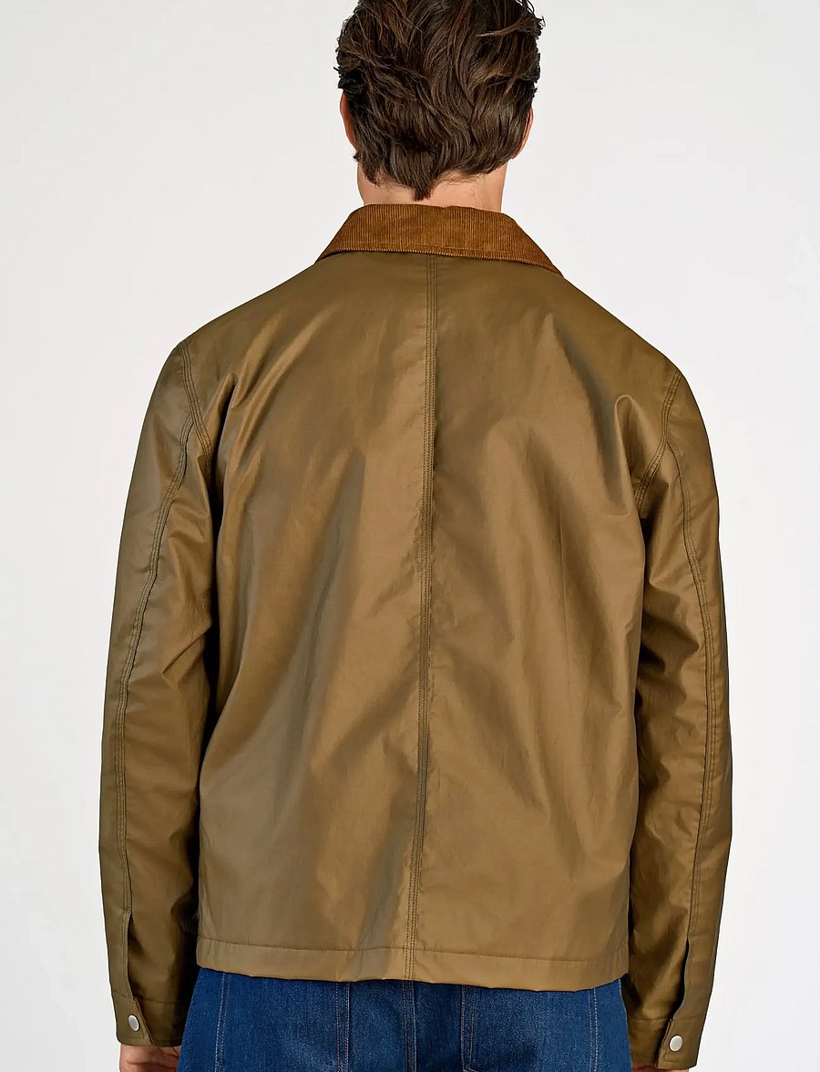 Lindbergh - Field jacket with corduroy collar - herbstjacken - dk army - 4