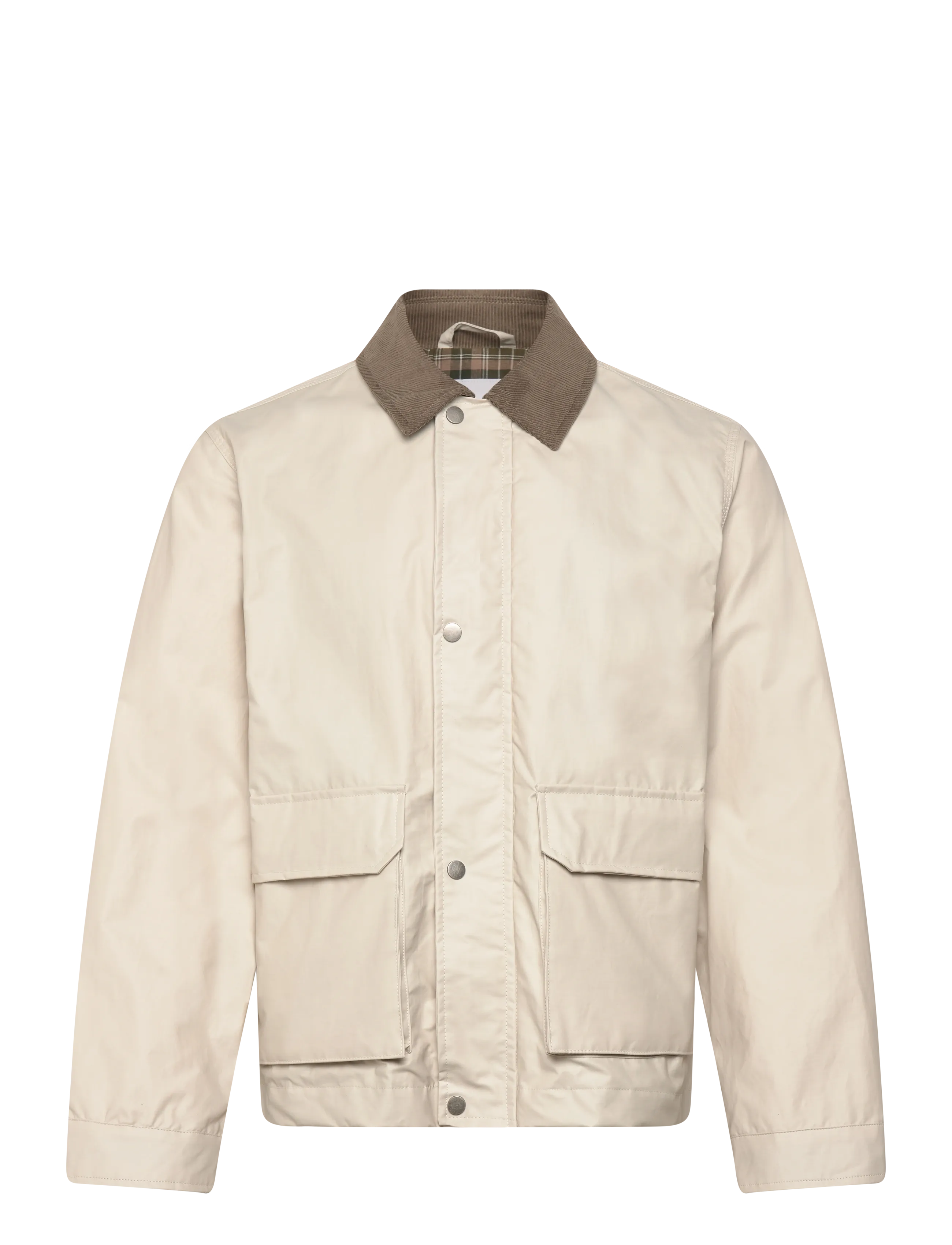 Lindbergh Field jacket with corduroy collar - Lindbergh - LT STONE GREY / cream