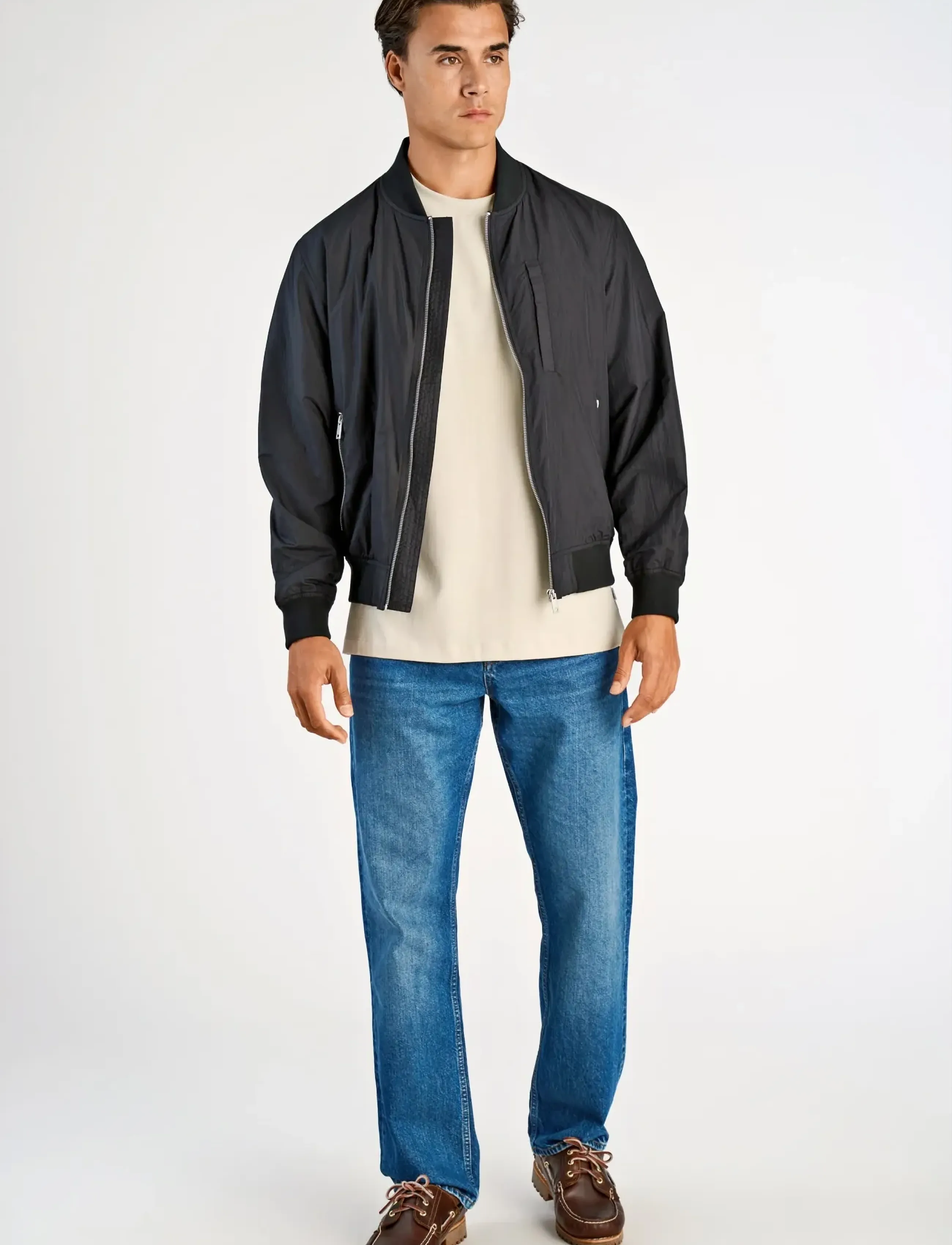 Lindbergh Bomber Jacket, M, Black, Jakker > Bomberjakker, Herre