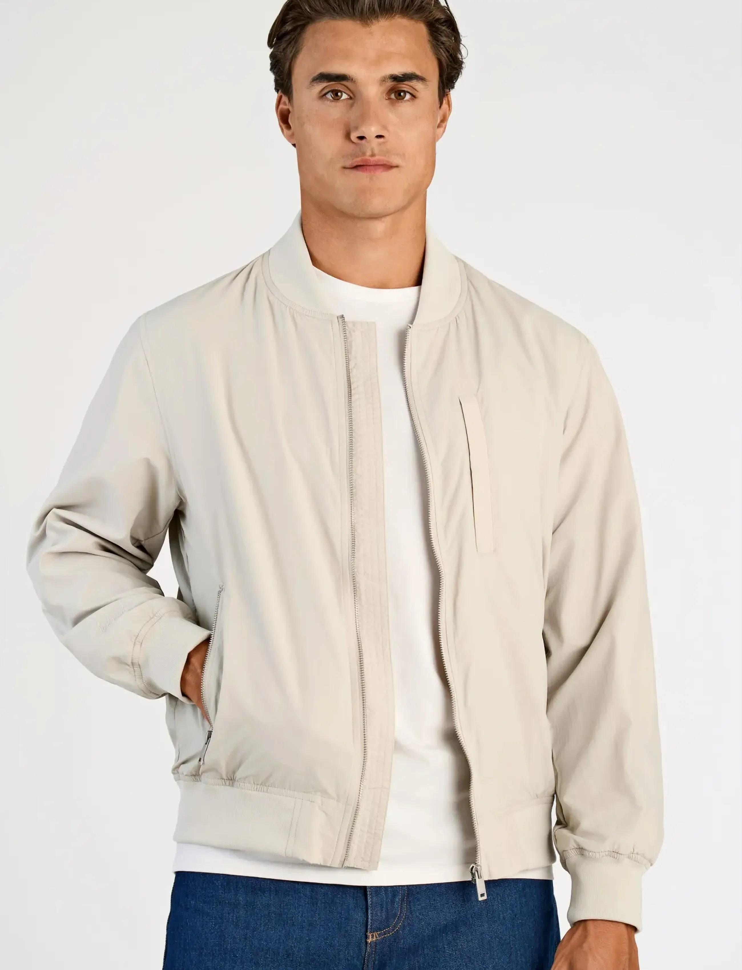 Lindbergh - Bomber jacket - vårjakker - lt stone grey - 3