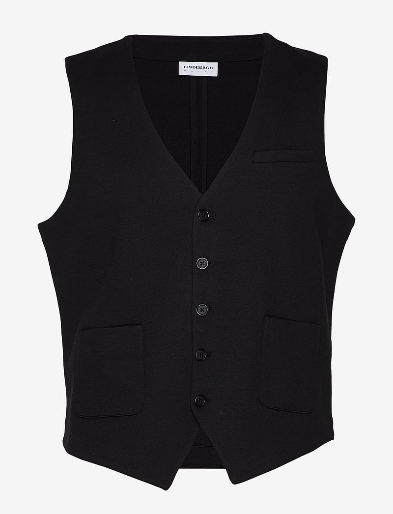Lindbergh - Superflex knitted waistcoat - västar - black - 1