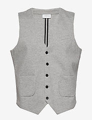 Lindbergh - Superflex knitted waistcoat - liemenės - lt grey mix - 0