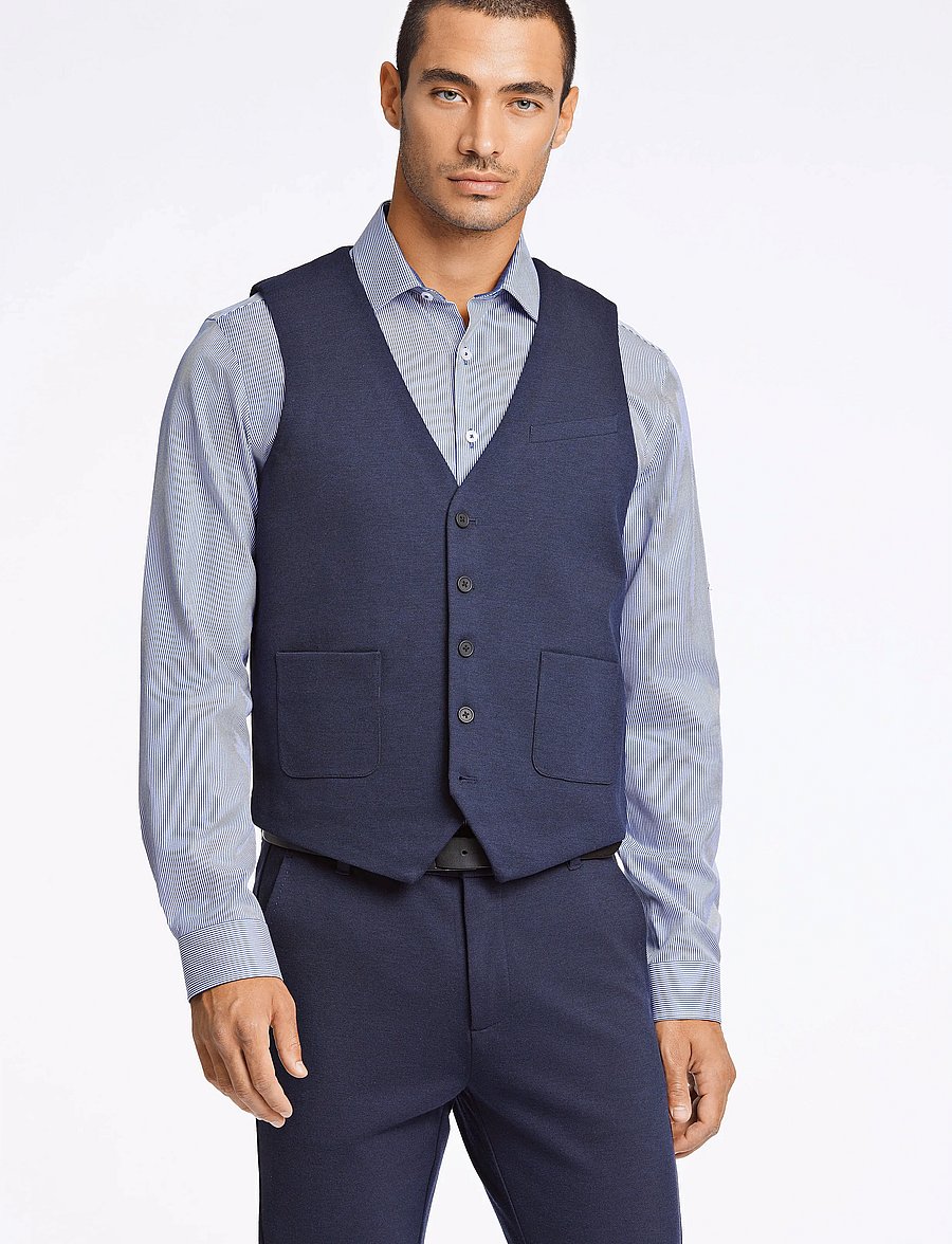 Lindbergh - Superflex knitted waistcoat - kamizelki - navy mix - 0