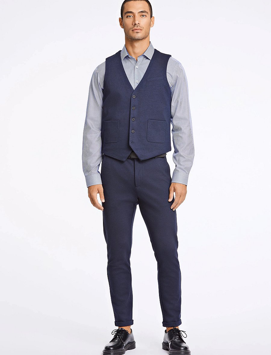 Lindbergh - Superflex knitted waistcoat - kamizelki - navy mix - 4