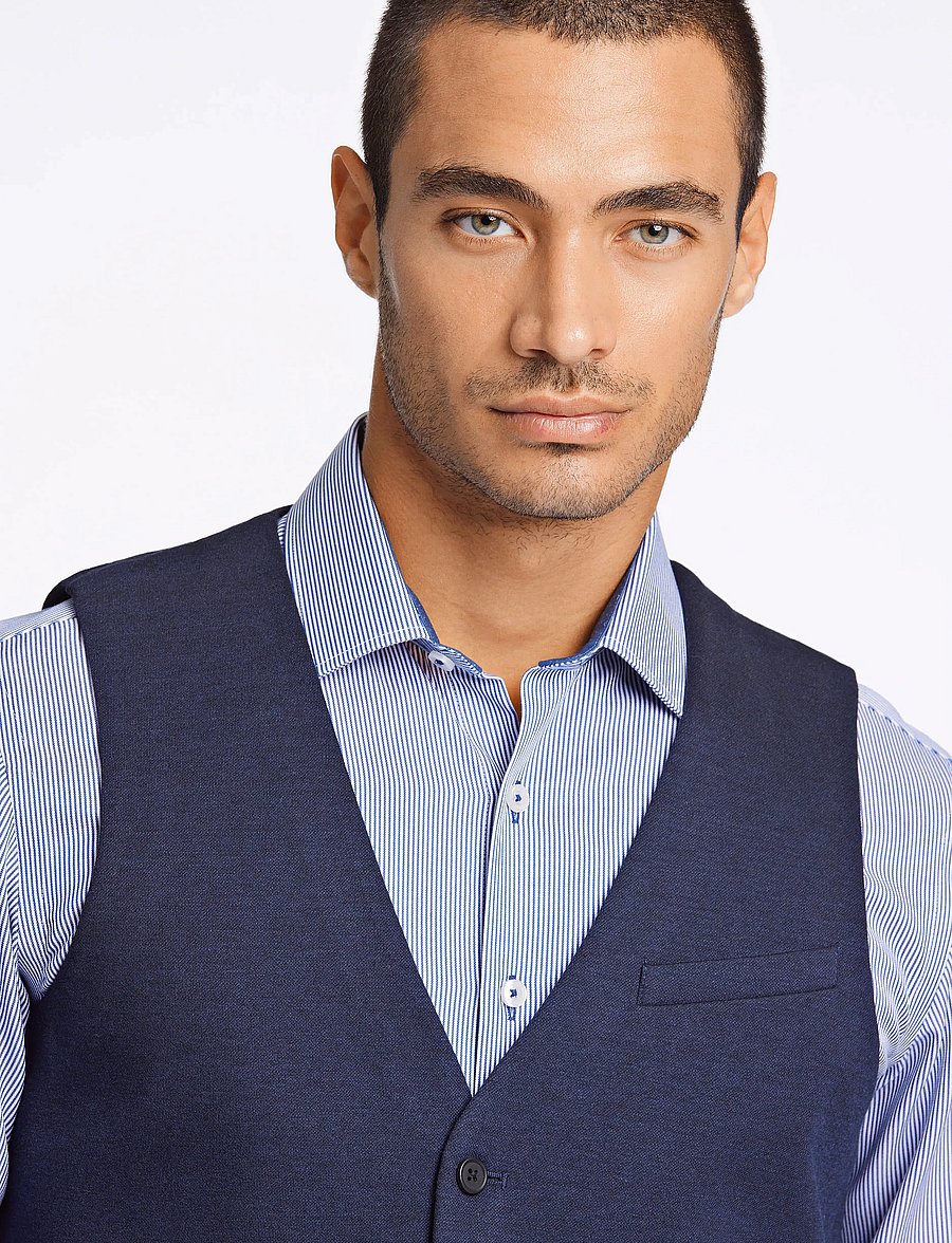 Lindbergh - Superflex knitted waistcoat - kamizelki - navy mix - 5