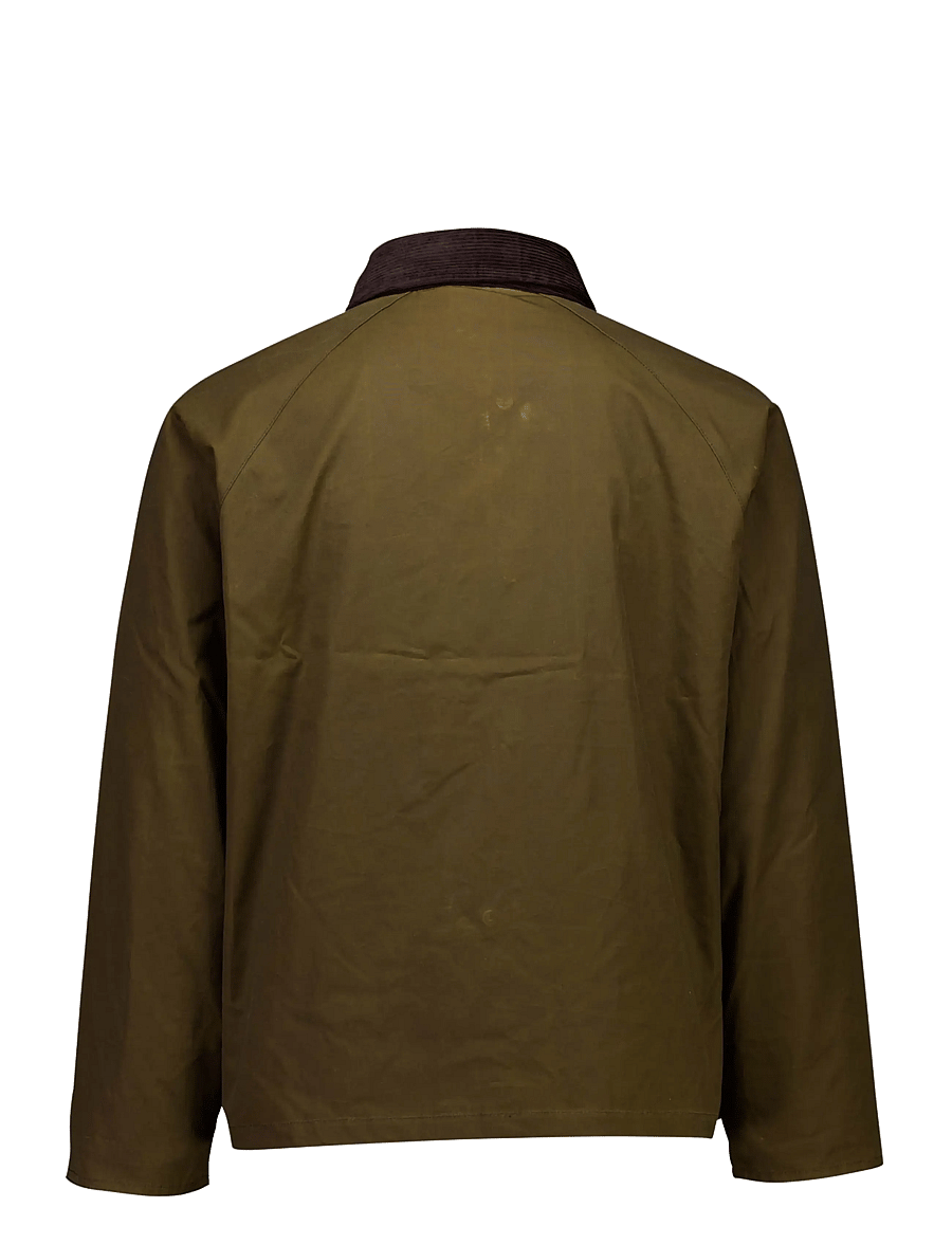 Lindbergh - Waxed jacket with corduroy collar - dk khaki - 1