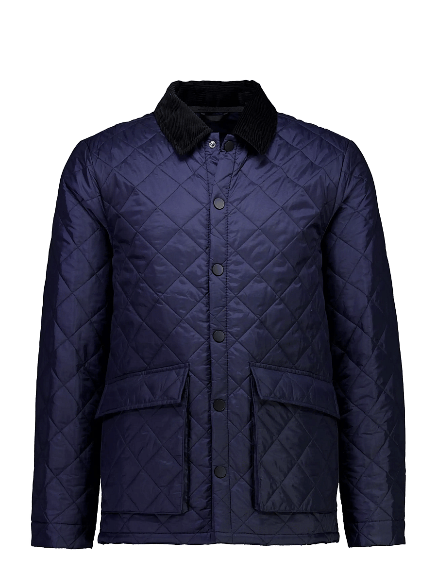 Lindbergh - Quilted jacket with corduroy collar - sügisjoped - navy - 1