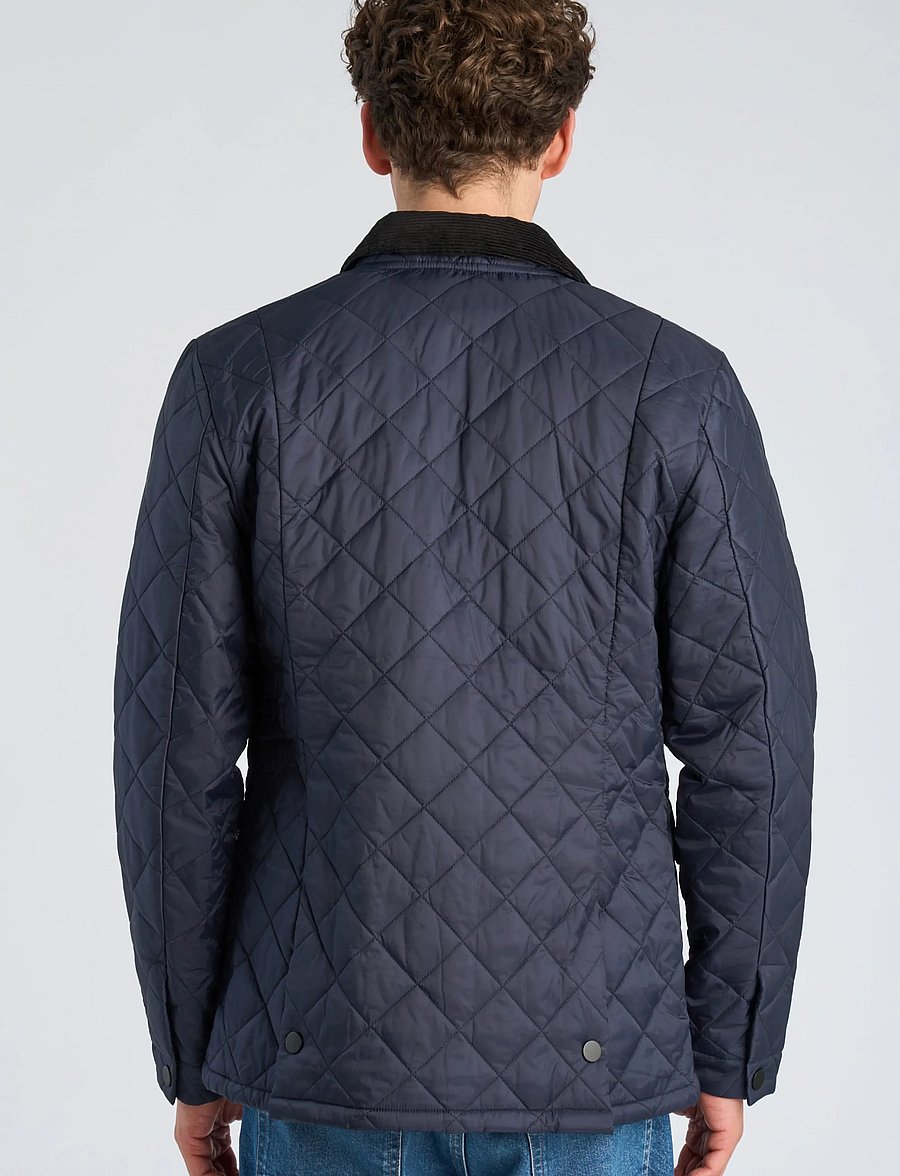 Lindbergh - Quilted jacket with corduroy collar - sügisjoped - navy - 4