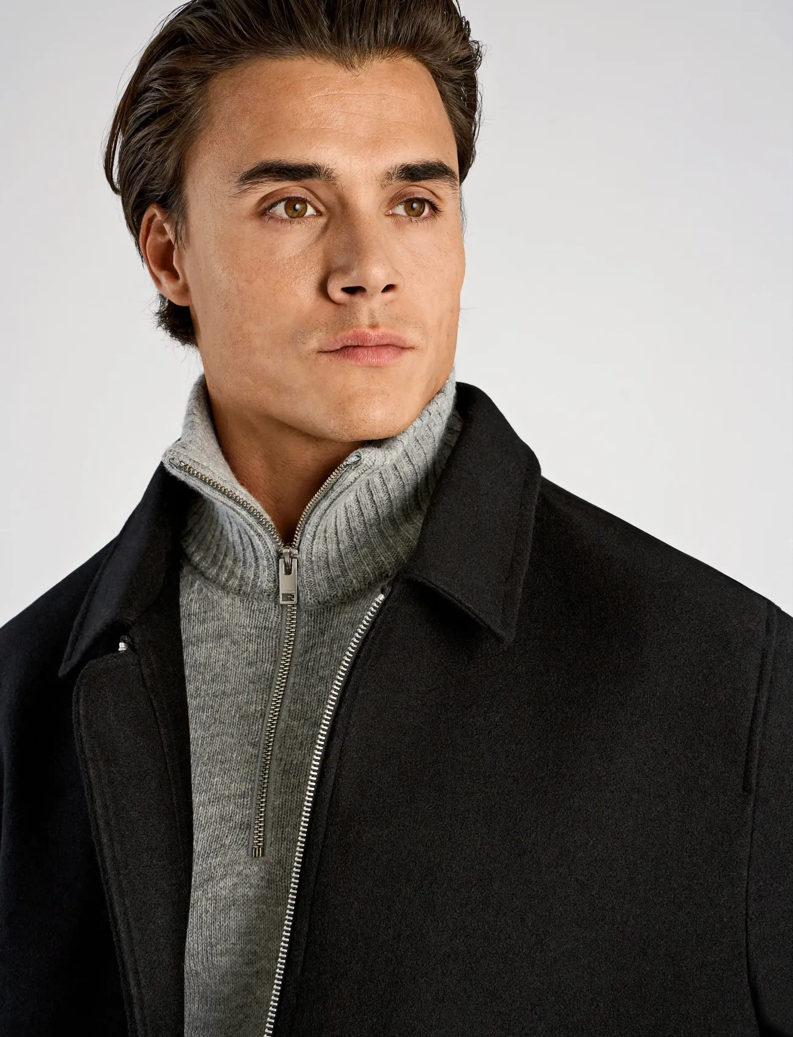 Lindbergh - Wool look zip-through jacketWool look zip-through jacket - frühlingsjacken - black - 5