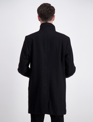 Lindbergh - Recycled wool funnel neck coat - winter jackets - black - 4