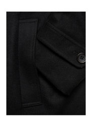 Lindbergh - Recycled wool funnel neck coat - winterjassen - black - 6