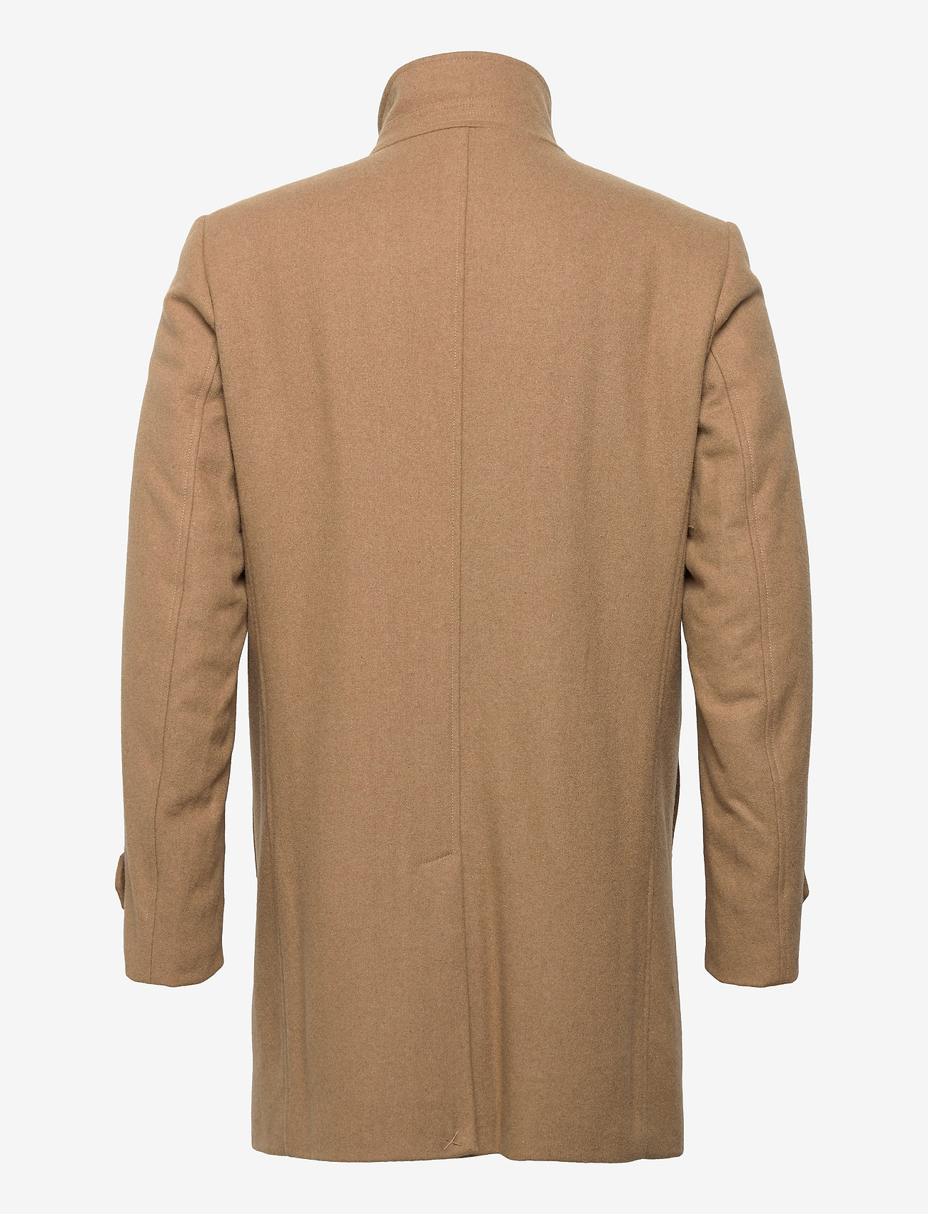 Lindbergh - Recycled wool funnel neck coat - winter jackets - camel - 1